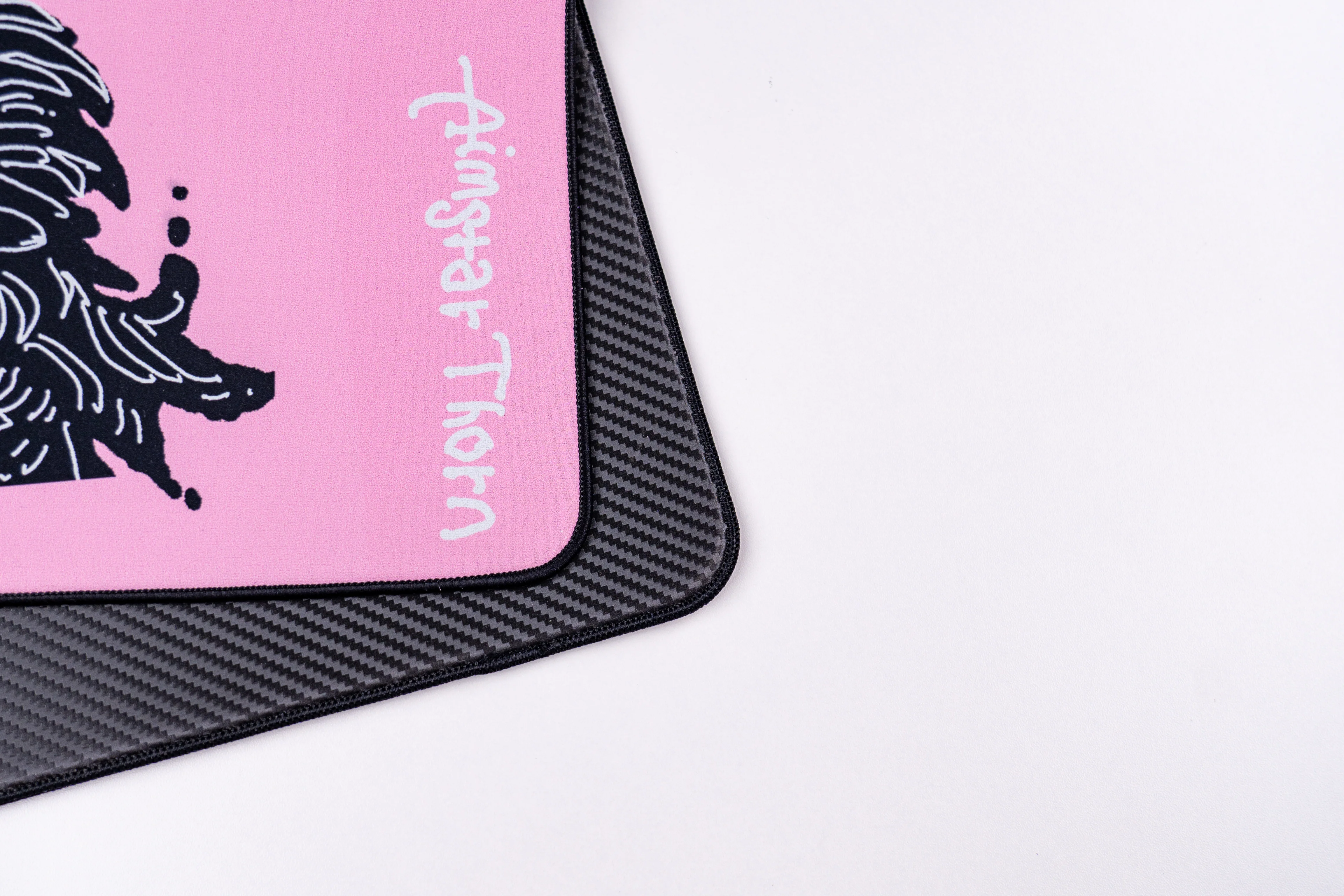AimStar Pink Thorn Mousepad – 490mm420mm4mm Carbon Fiber Pattern Gaming Mouse Pad for Esports & PC Gamers - Image 7