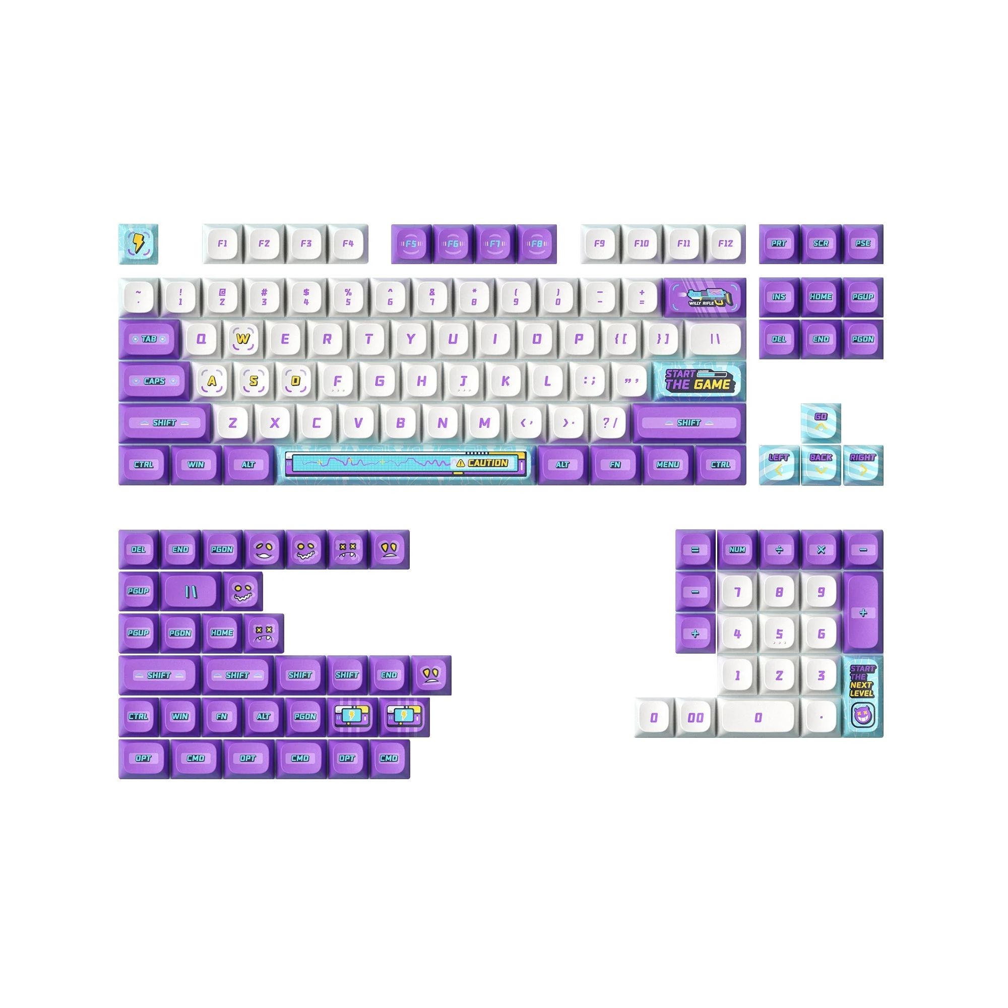 NuPhy x Keytok Arcade-ia KDS Dye-sub PBT Keycaps 142pcs / Set - Image 3
