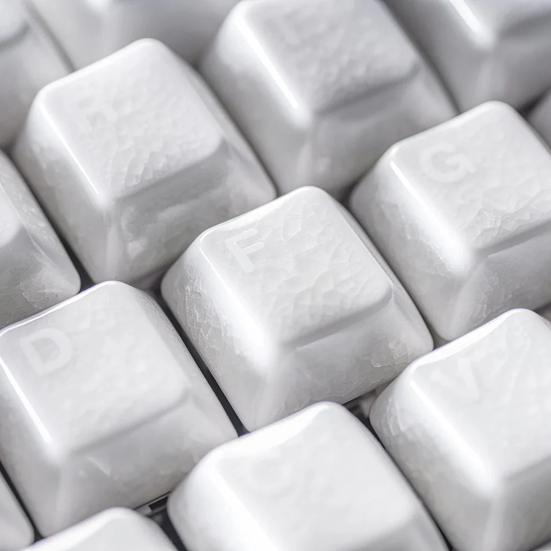 C-Cerakey A+B Ceramic Keycap Set White Crazed / Legend - Image 2