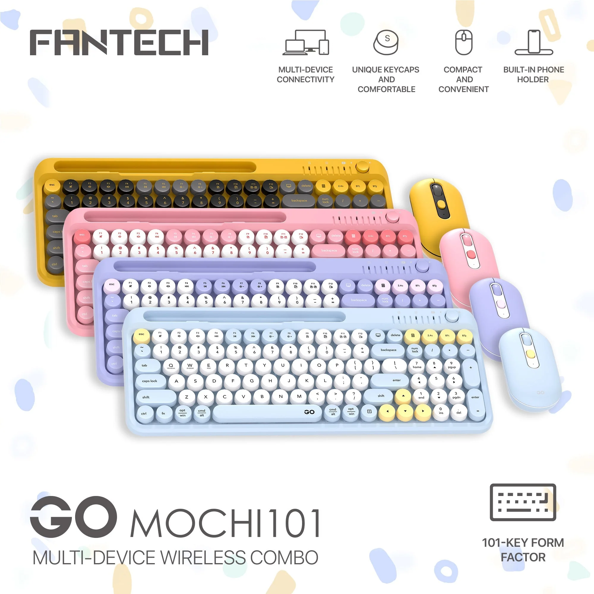 Fantech GO MOCHI101 95% Wireless Keyboard and Mouse Combo Set - Image 12