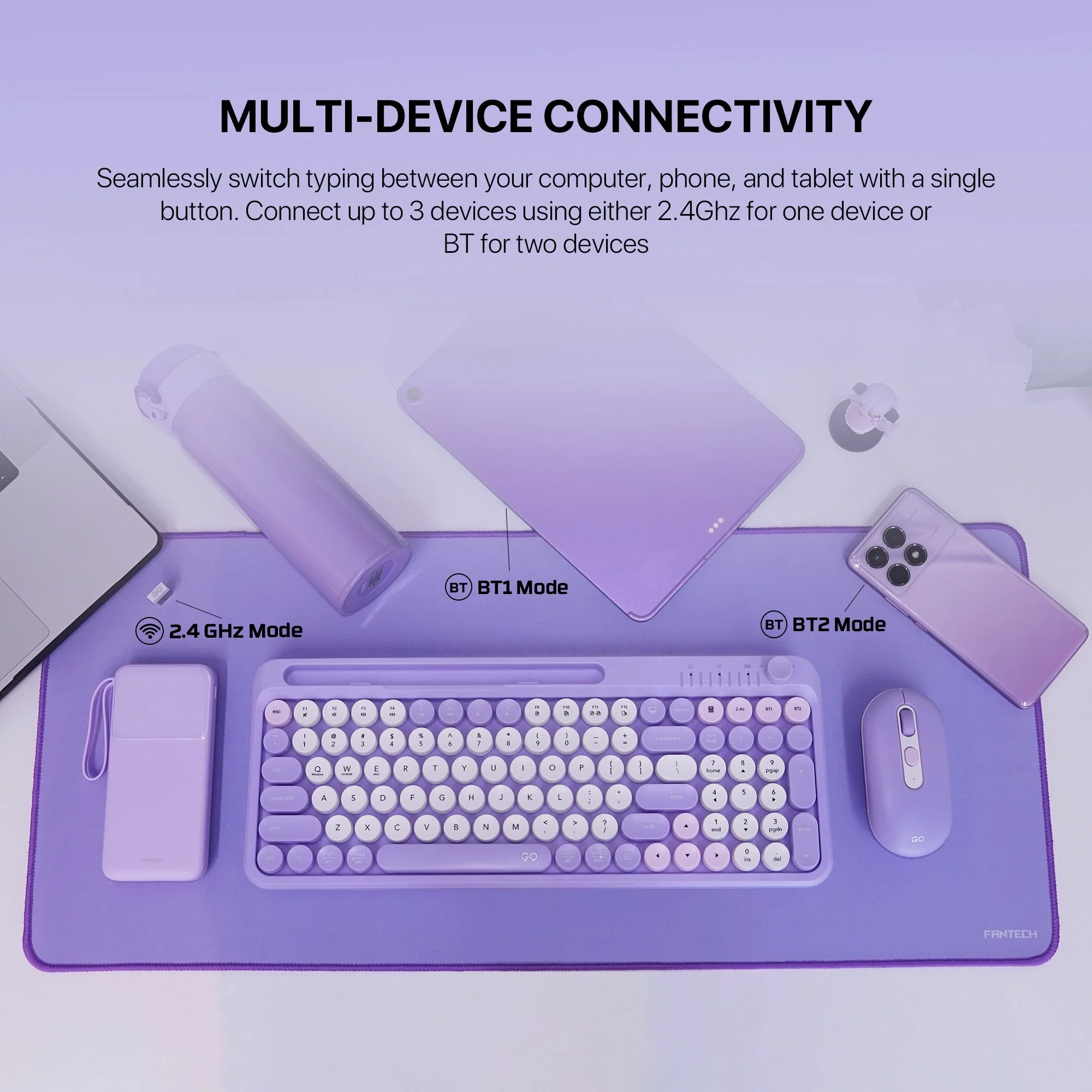 Fantech GO MOCHI101 95% Wireless Keyboard and Mouse Combo Set - Image 3