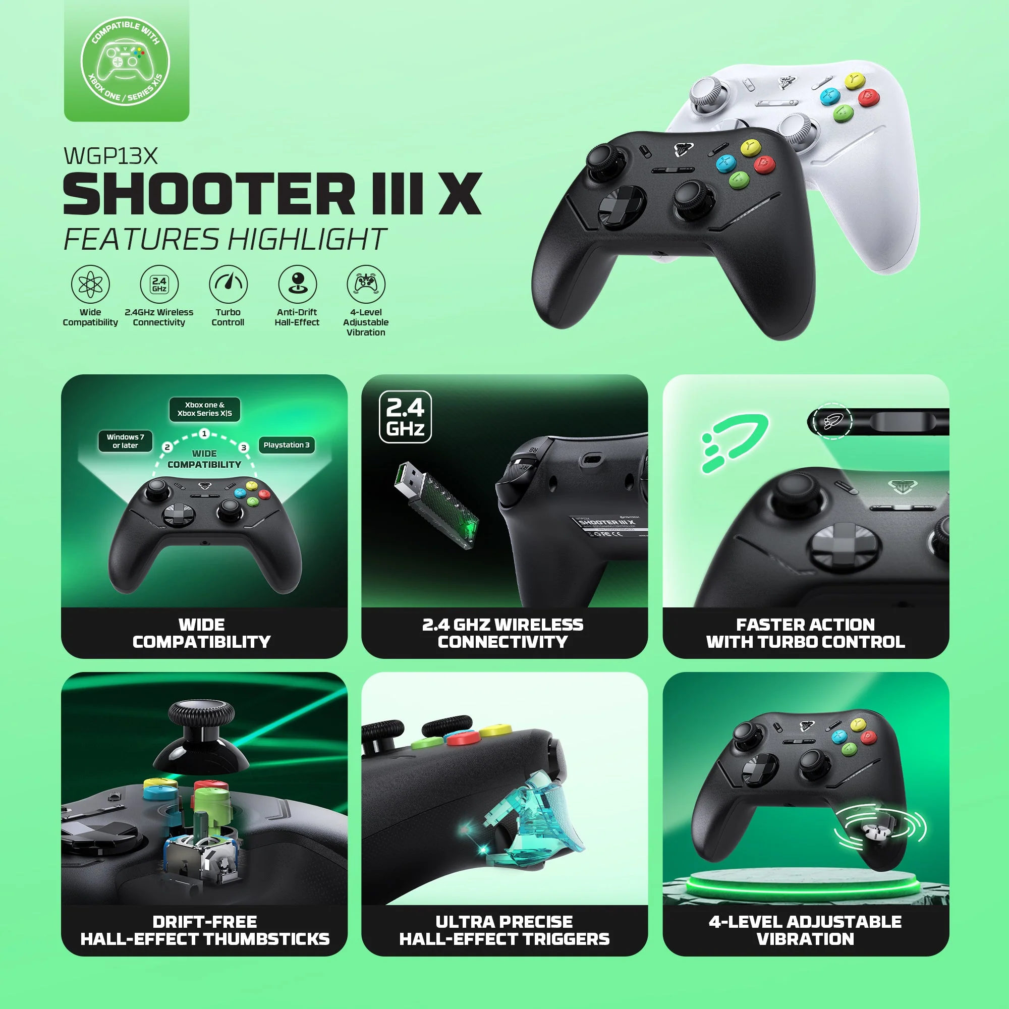 Fantech Shooter III X Wireless Gaming Controller Multi-platform Hall-Effect Gamepad for Xbox - Image 18
