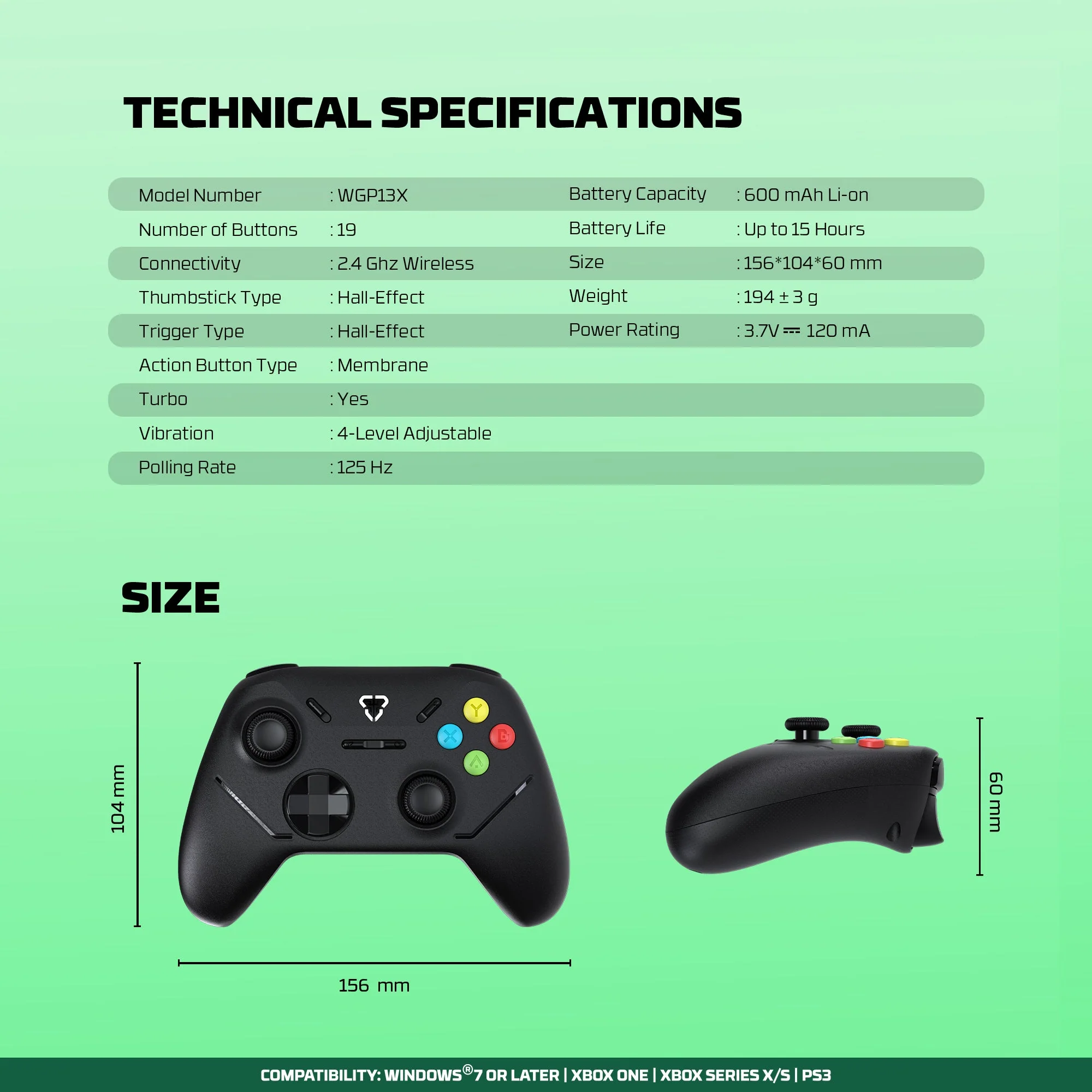 Fantech Shooter III X Wireless Gaming Controller Multi-platform Hall-Effect Gamepad for Xbox - Image 23