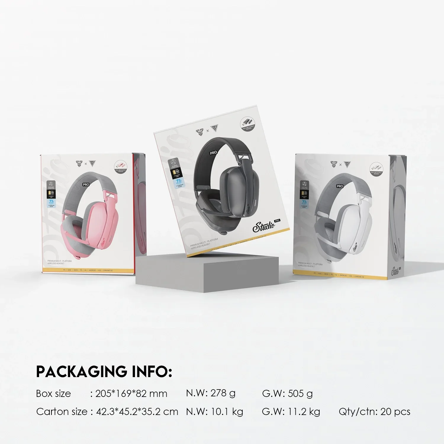 Fantech WHG03 PRO Wireless, Bluetooth, 3.5mm and wired USB-C with 7.1 Surround Sound Headset - Image 12