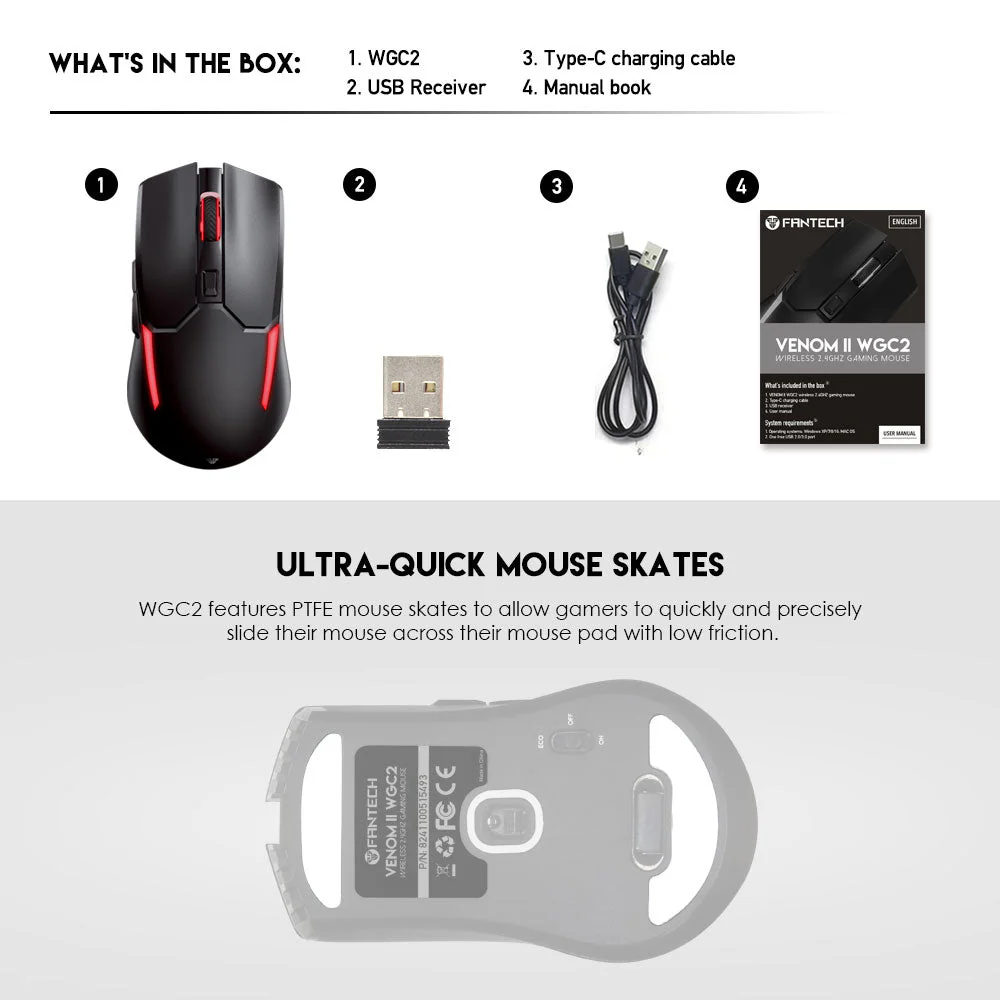 Fantech VENOM II WGC2 Wireless Gaming Mouse - Image 12
