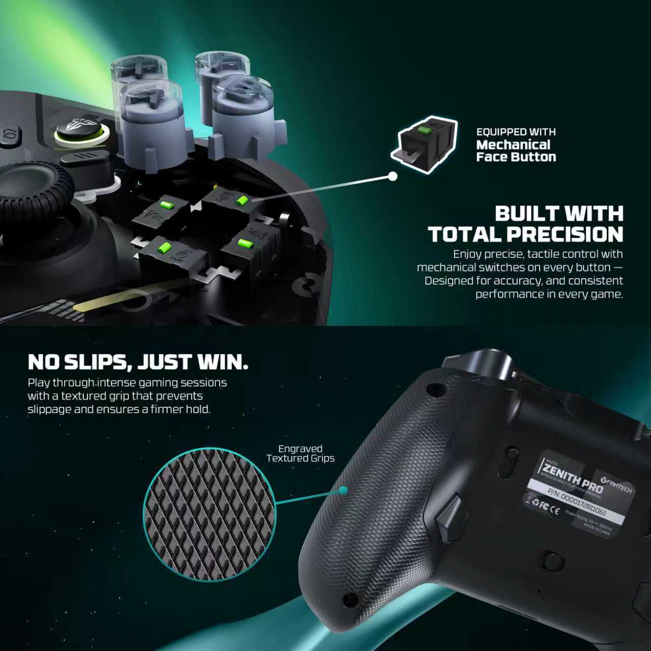 Fantech ZENITH PRO Wireless Gamepad RGB Multi-Platform Hall-Effect Game Controller with Charging Dock - Image 14
