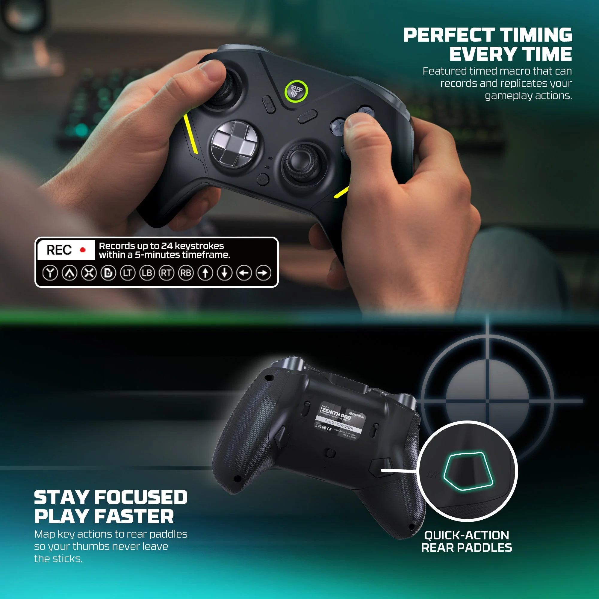 Fantech ZENITH PRO Wireless Gamepad RGB Multi-Platform Hall-Effect Game Controller with Charging Dock - Image 17
