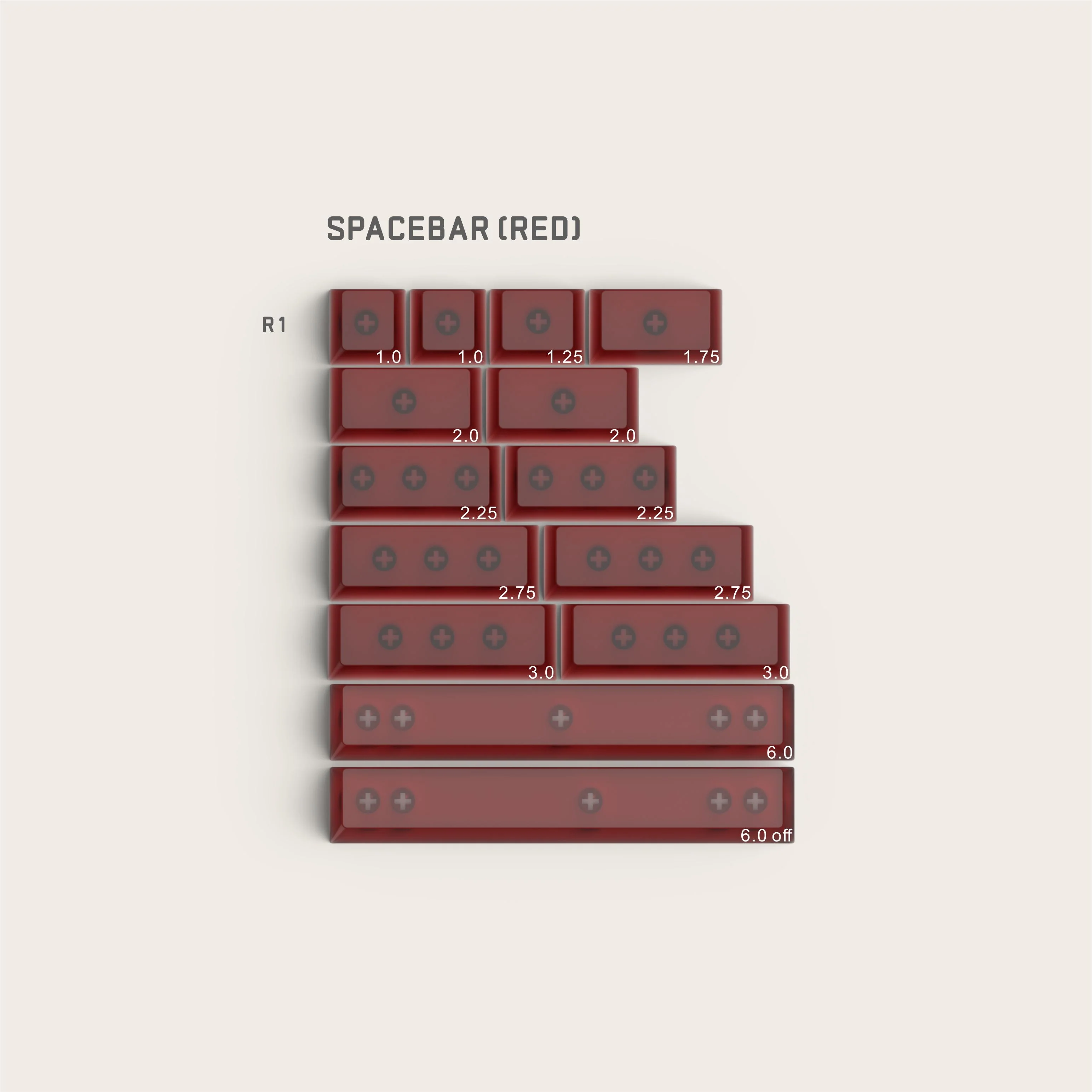 JTK FC Classic R3 Clear Cherry Profile Doubleshot +Tripleshot ABS Keycap Set - Transparent Edition - Image 6