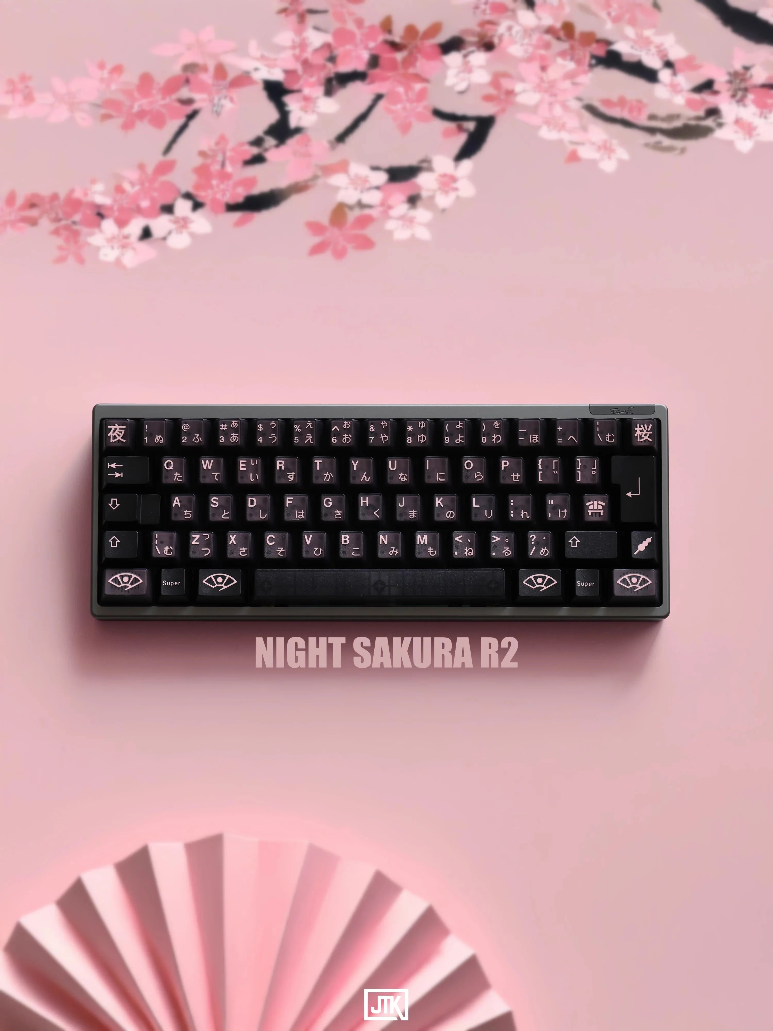 JTK NightSakura Cherry Profile Doubleshot+Tripleshot PBT&ABS Keycap Set - Image 5