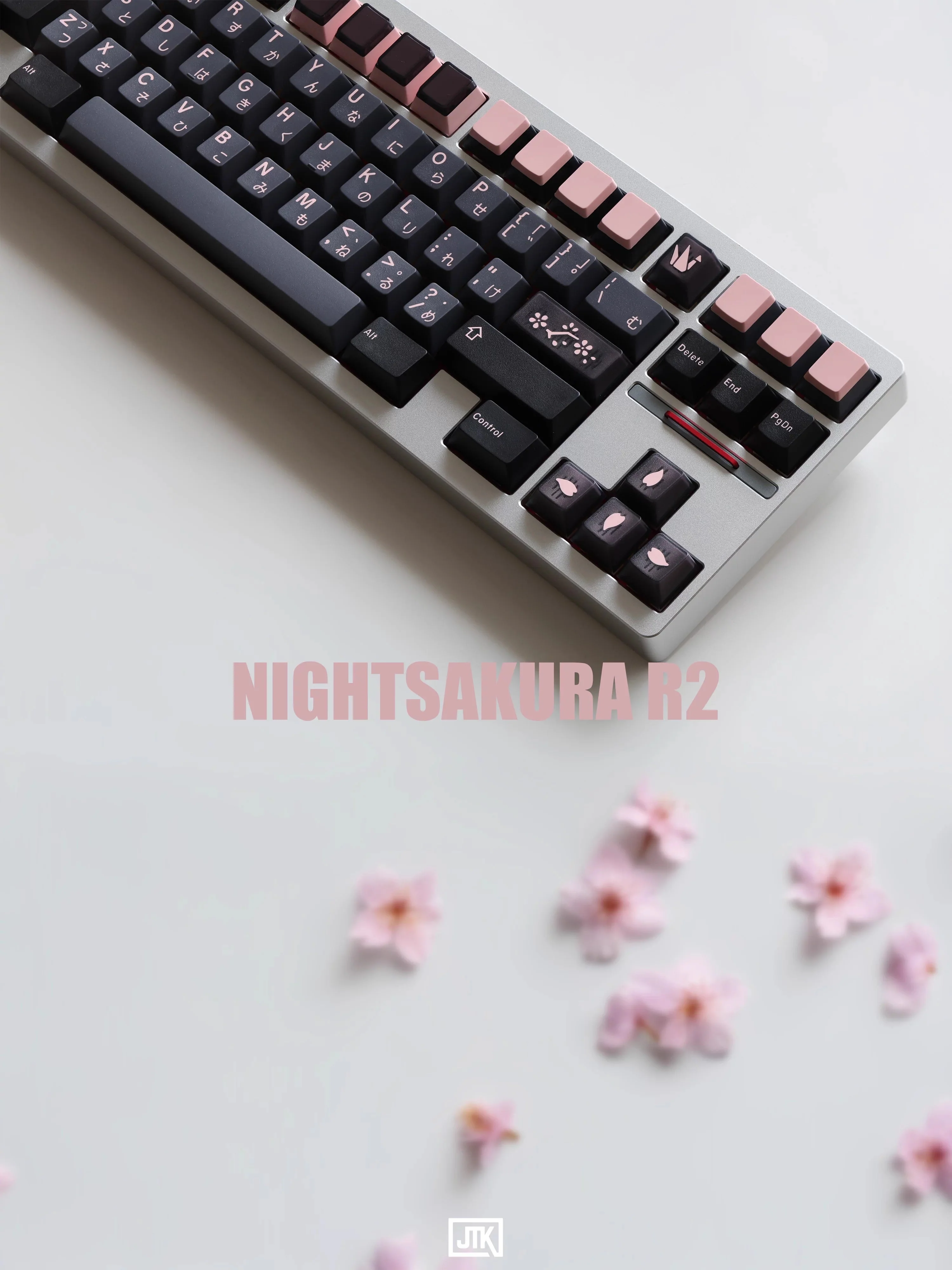 JTK NightSakura Cherry Profile Doubleshot+Tripleshot PBT&ABS Keycap Set - Image 7