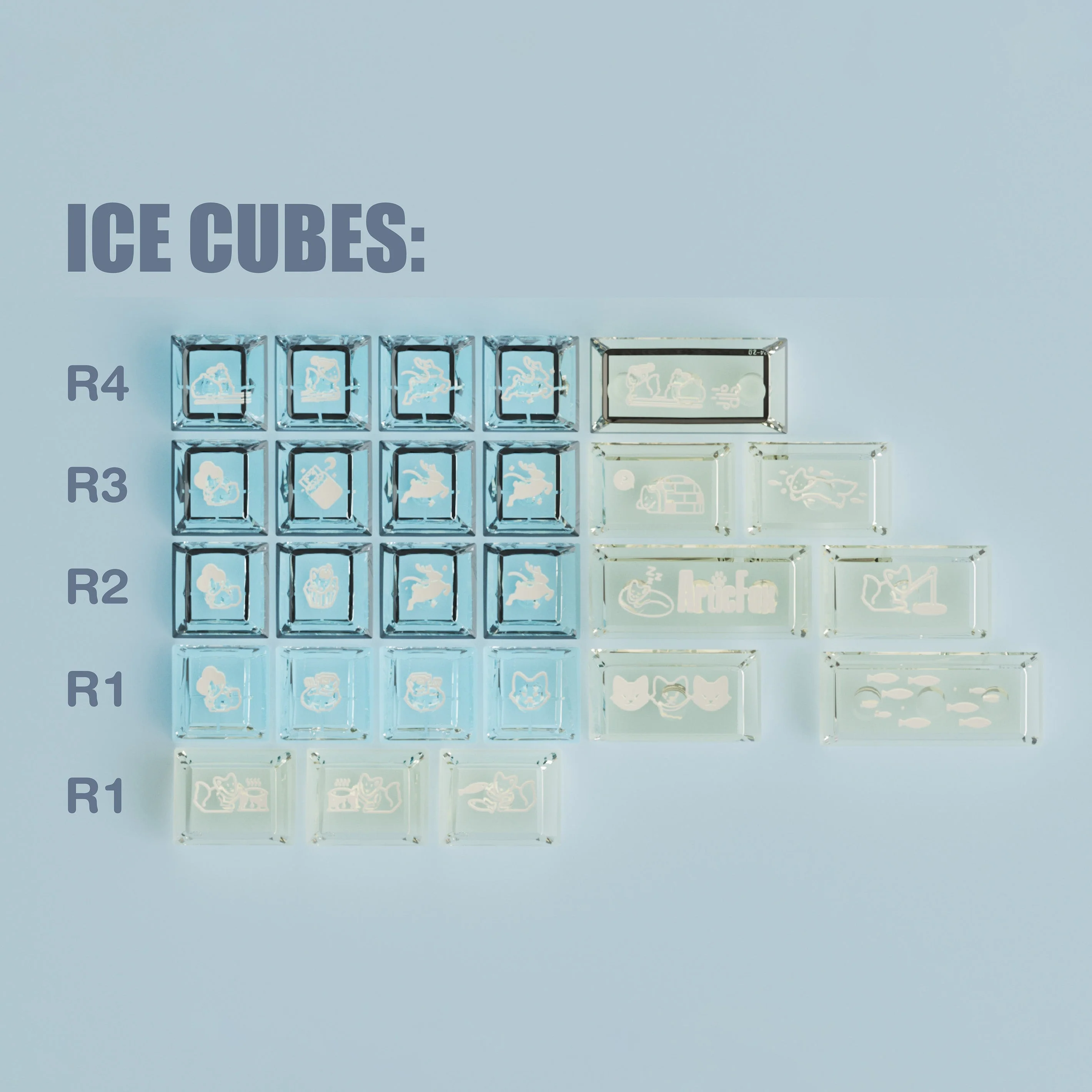 KeyByeLab Artic Fox Cherry Profile PBT+PC Keycap Set with Transparent Keycap - Image 4
