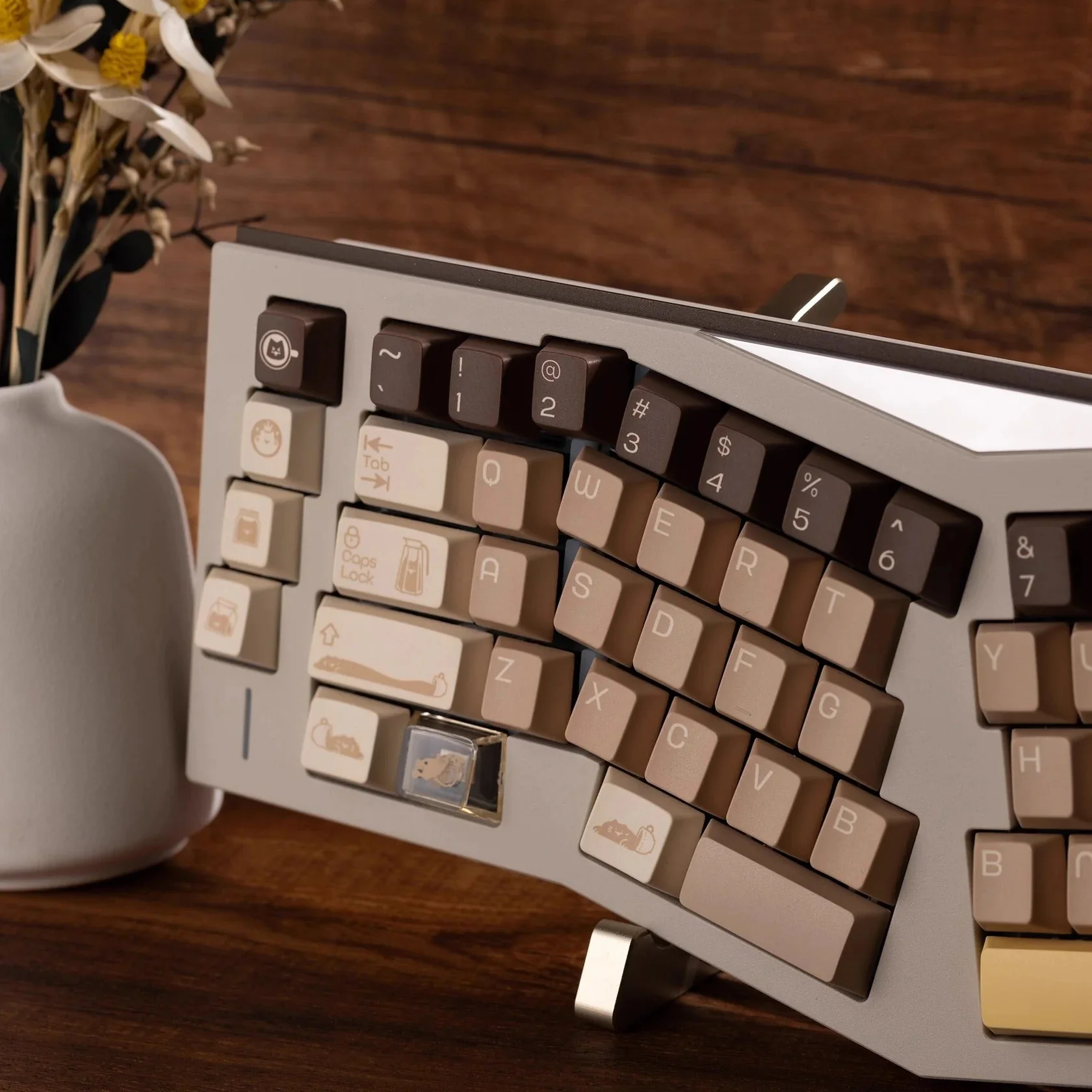 Keybyelab Cherry profile Meow cafe Dye-sub PBT keycaps with Transparent Keycaps - Image 5