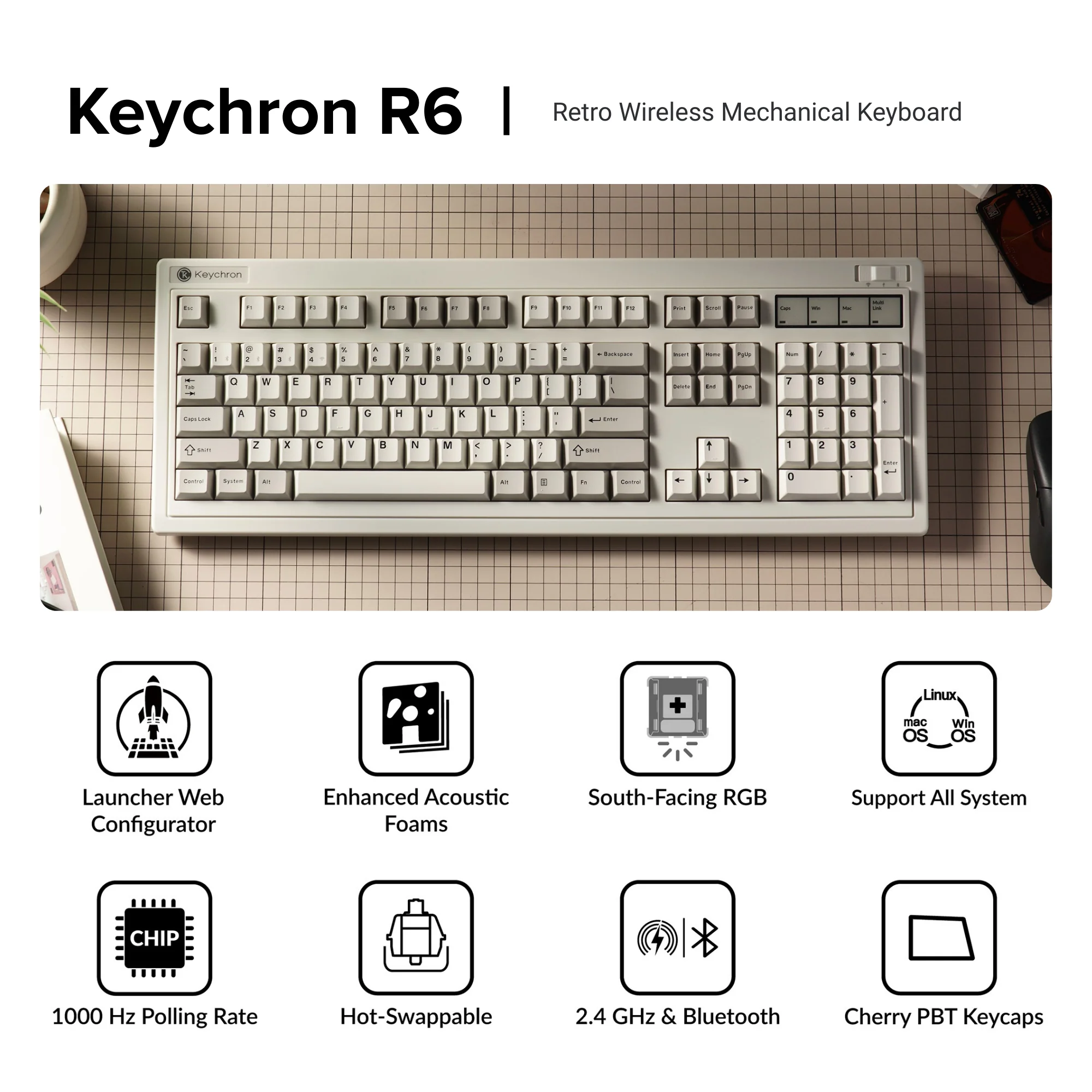 Keychron R6 QMK Wireless Mechanical Keyboard - Image 6