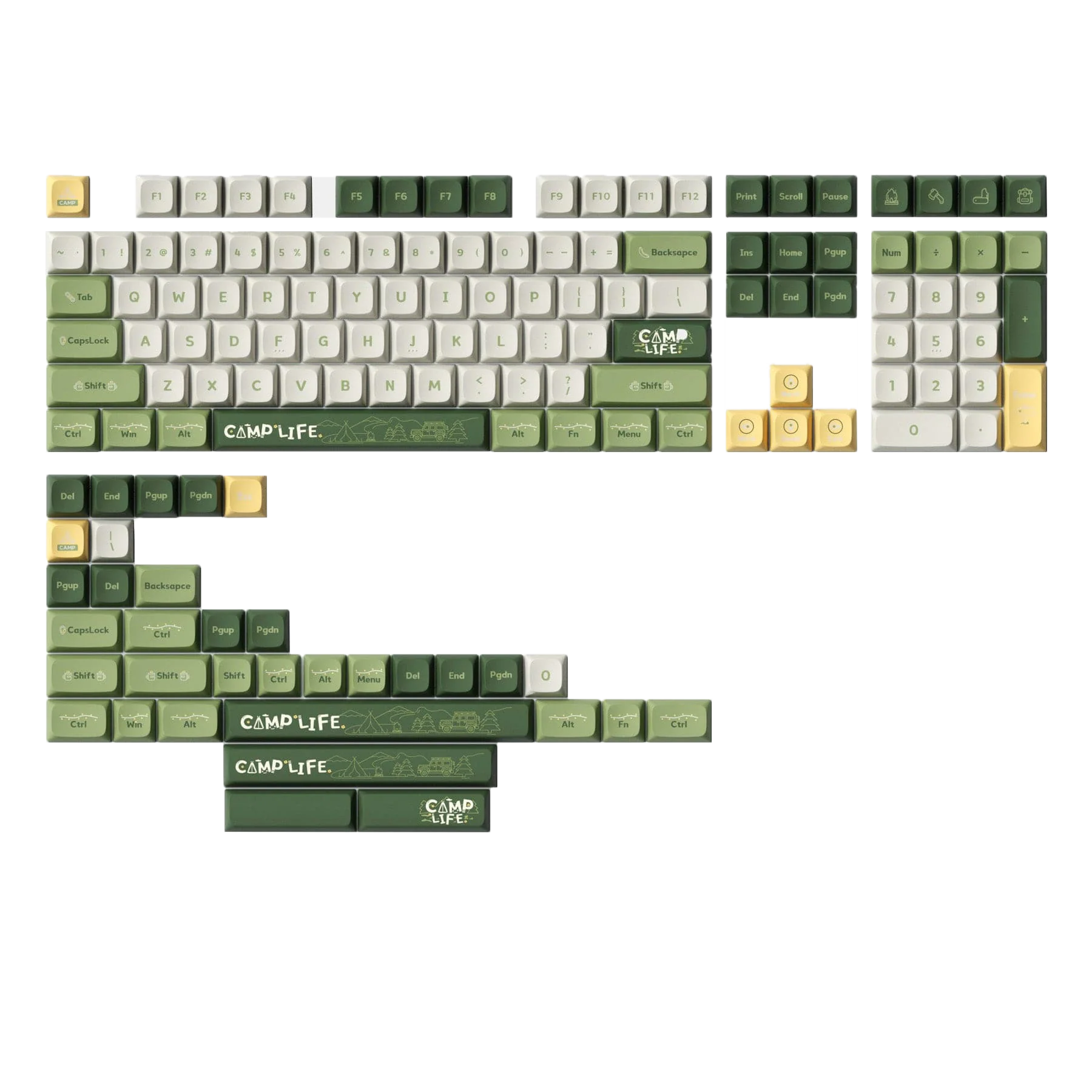 KeyTok KDA Camp Life Dye-Sub PBT Keycaps 142pcs / Set