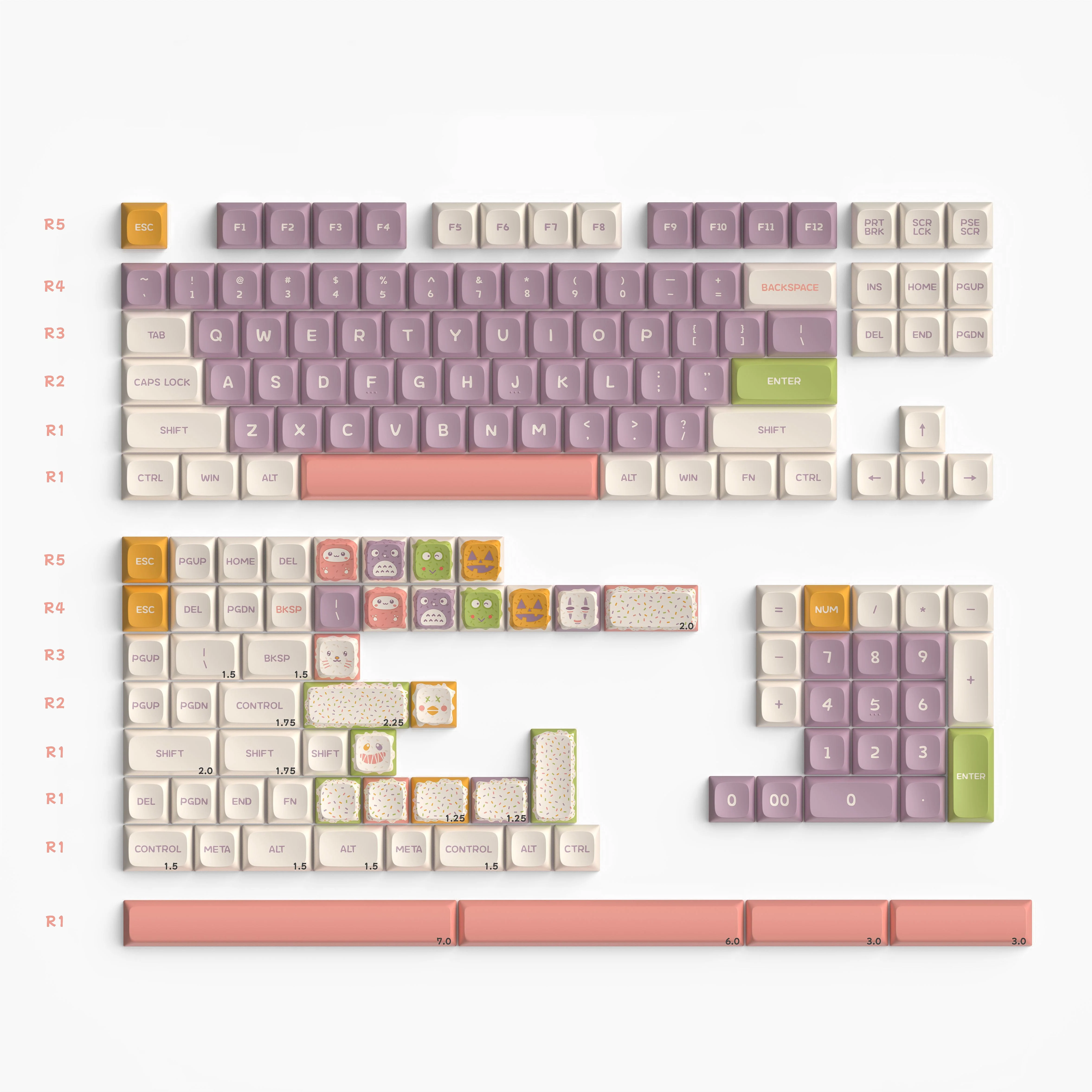 Keytok KDA Sweet Monster Dye-Sub PBT Keycaps 162pcs / Set - Image 3