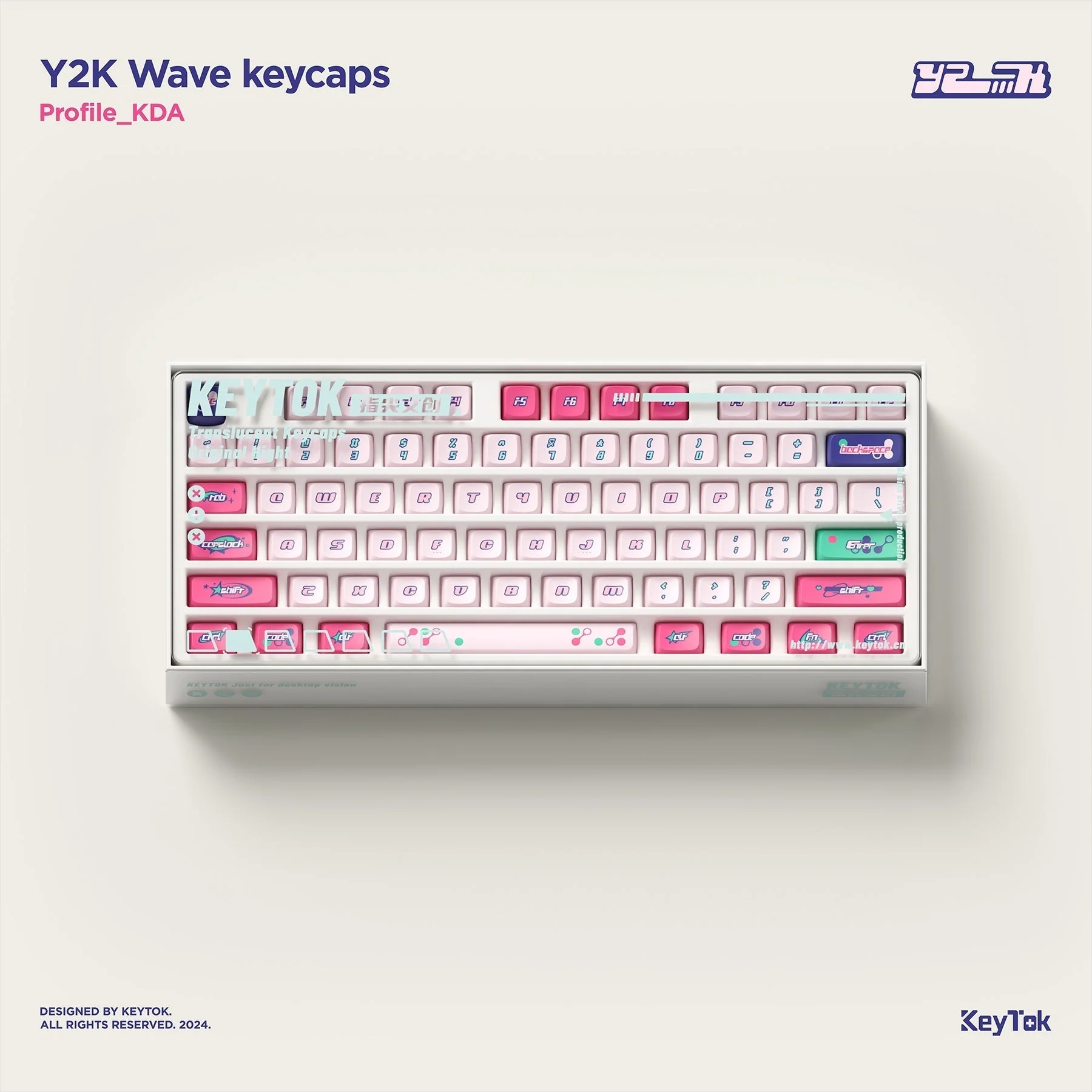 NuPhy x Keytok KDA Y2K Dye-Sub PBT Keycaps - Image 3