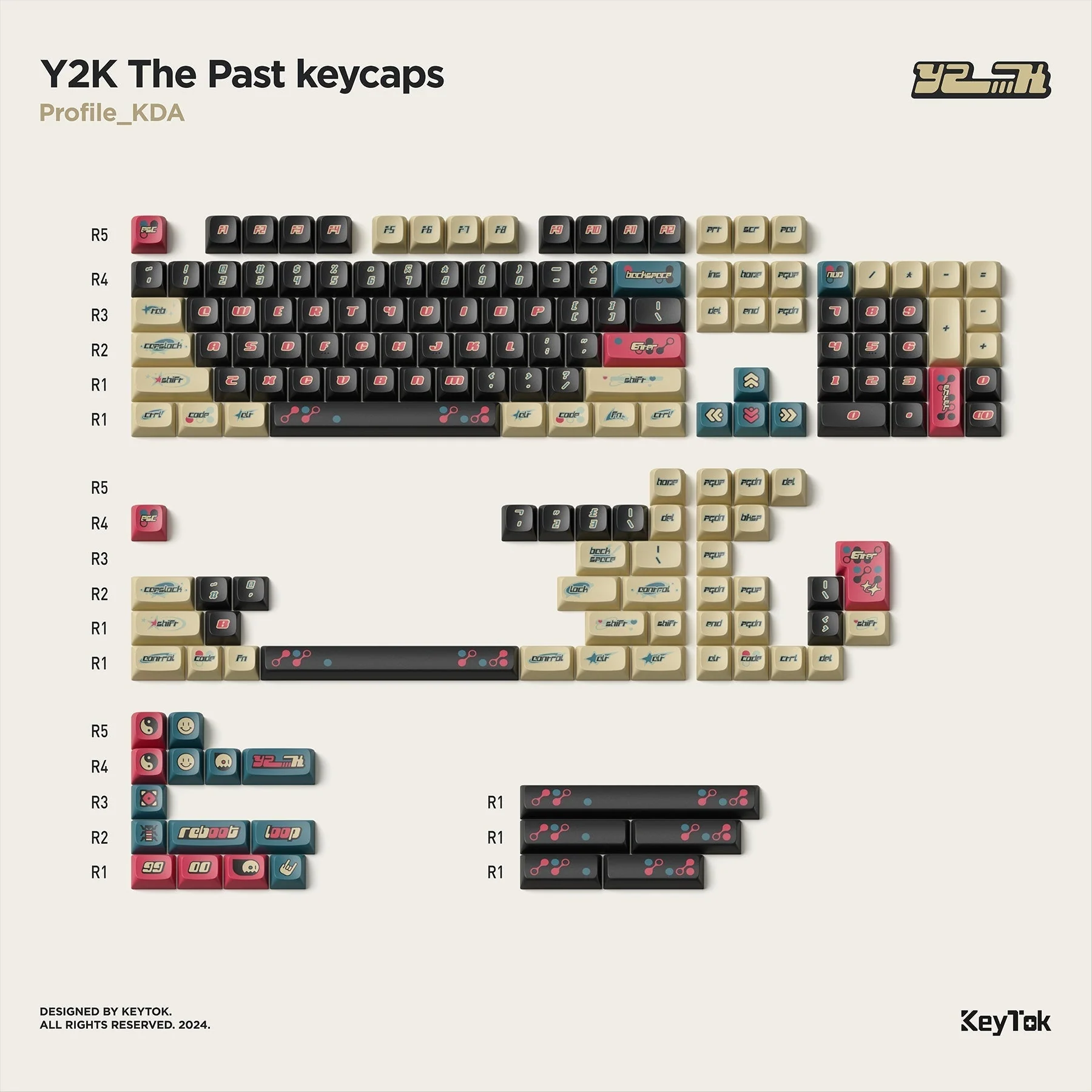 NuPhy x Keytok KDA Y2K Dye-Sub PBT Keycaps - Image 4