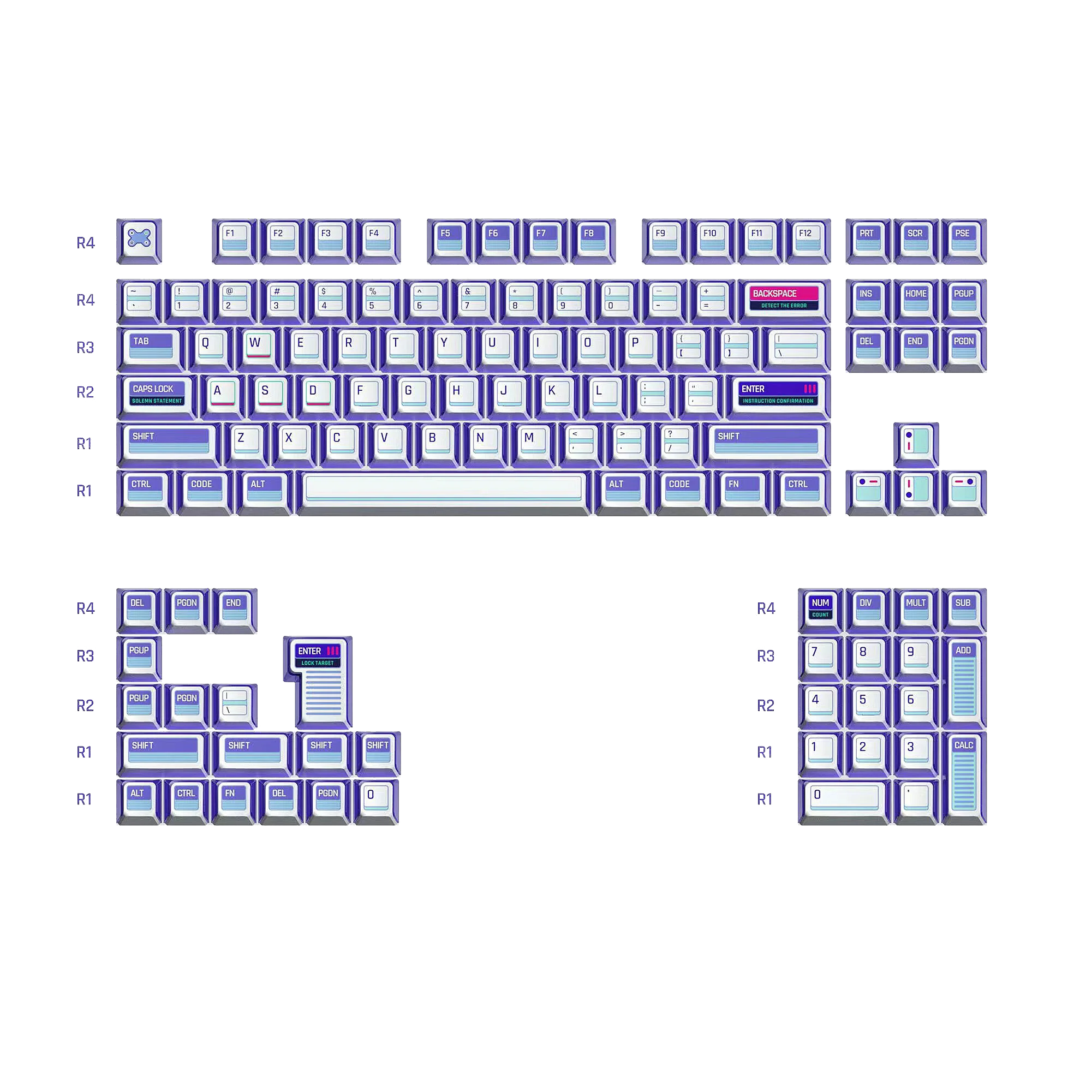 Keytok KOL CTRL Purple Dye-Sub PBT Keycaps 122pcs / Set