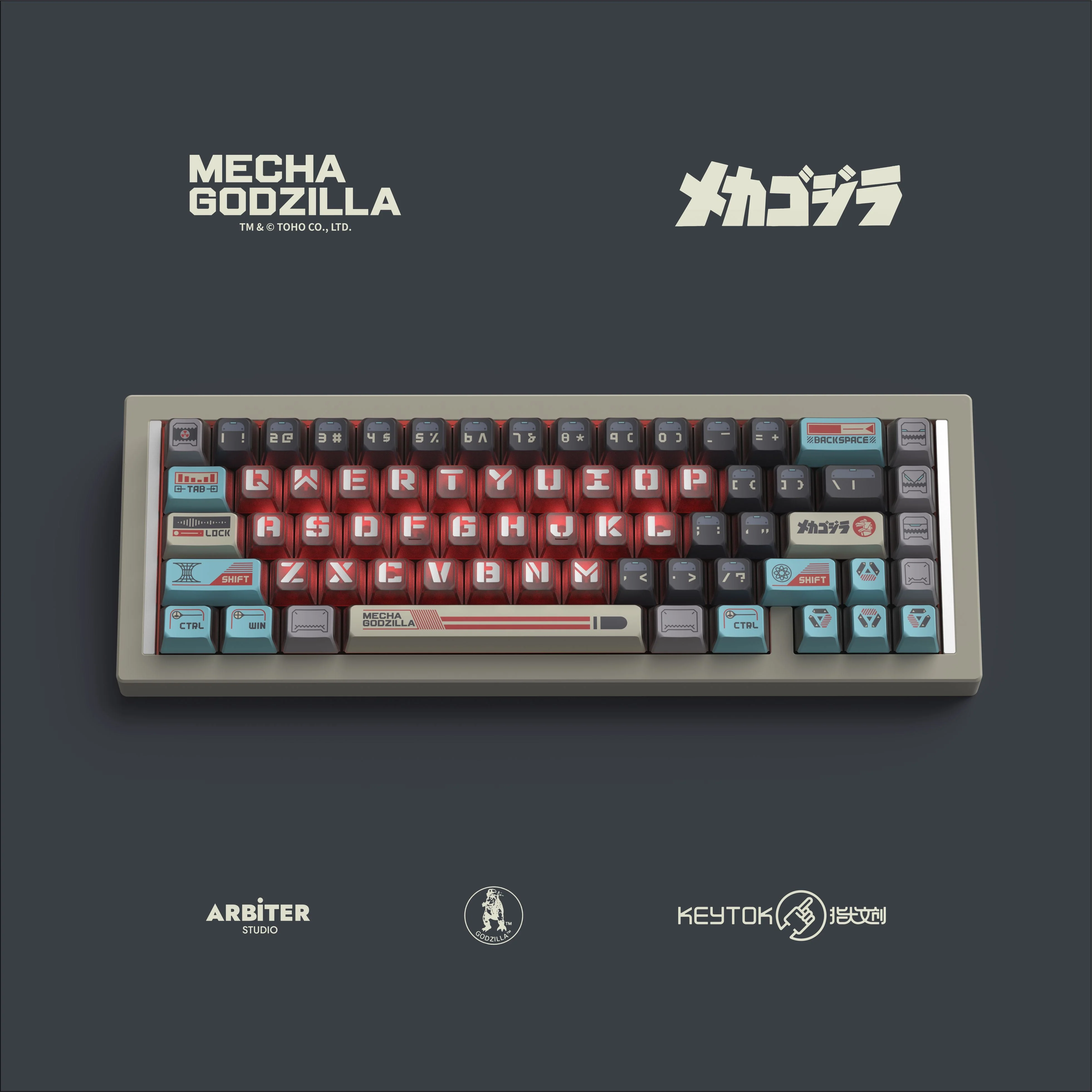 Keytok KOL Mecha Godzilla Dye-Sub PBT Keycaps 157pcs / Set - Image 4