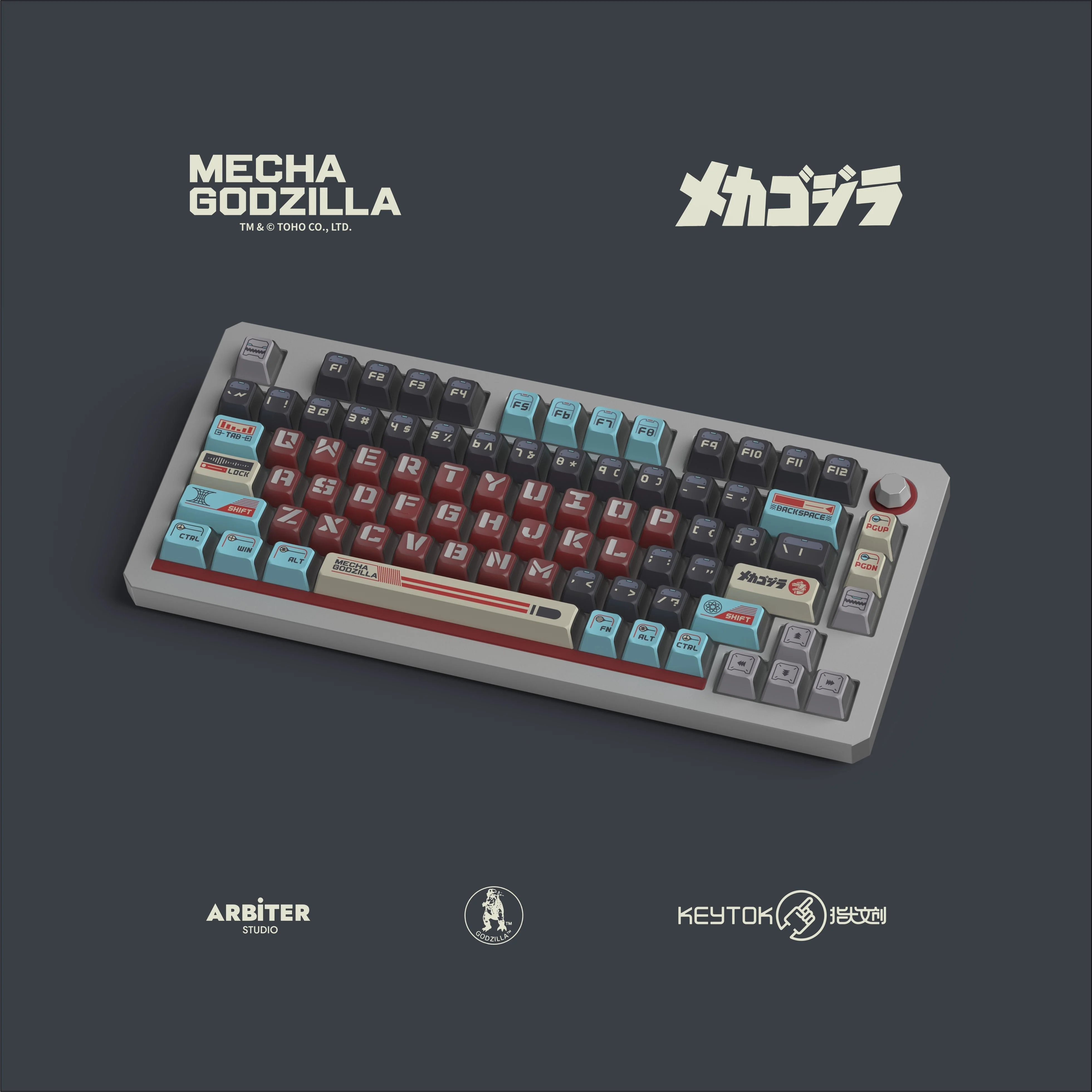 Keytok KOL Mecha Godzilla Dye-Sub PBT Keycaps 157pcs / Set - Image 5