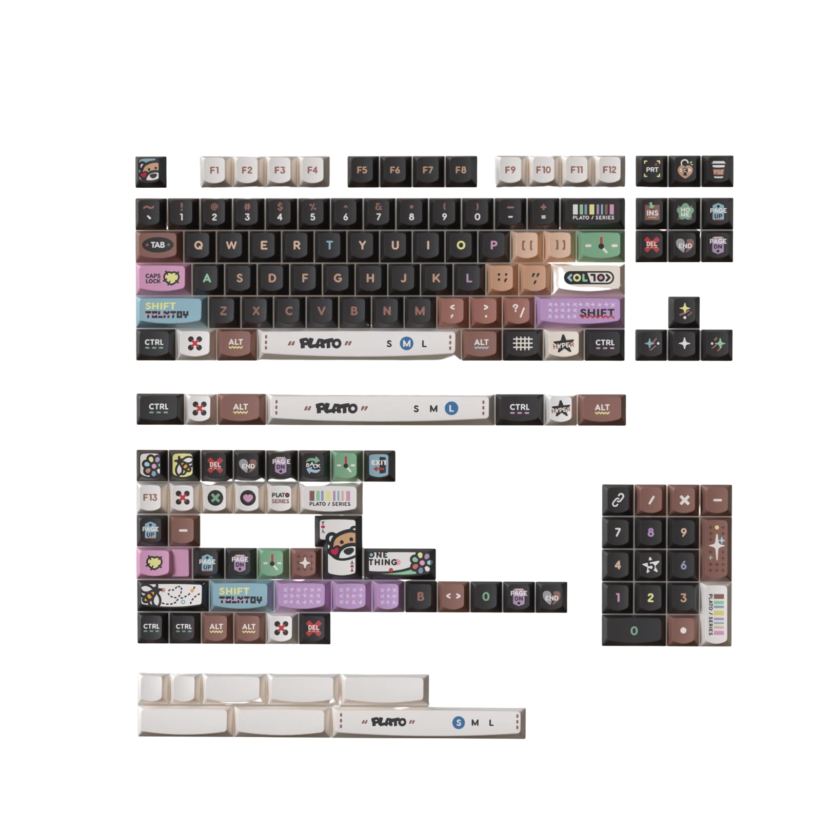 Keytok PLATO Smile Profile Dye-Sub PBT Keyaps 158pcs/set