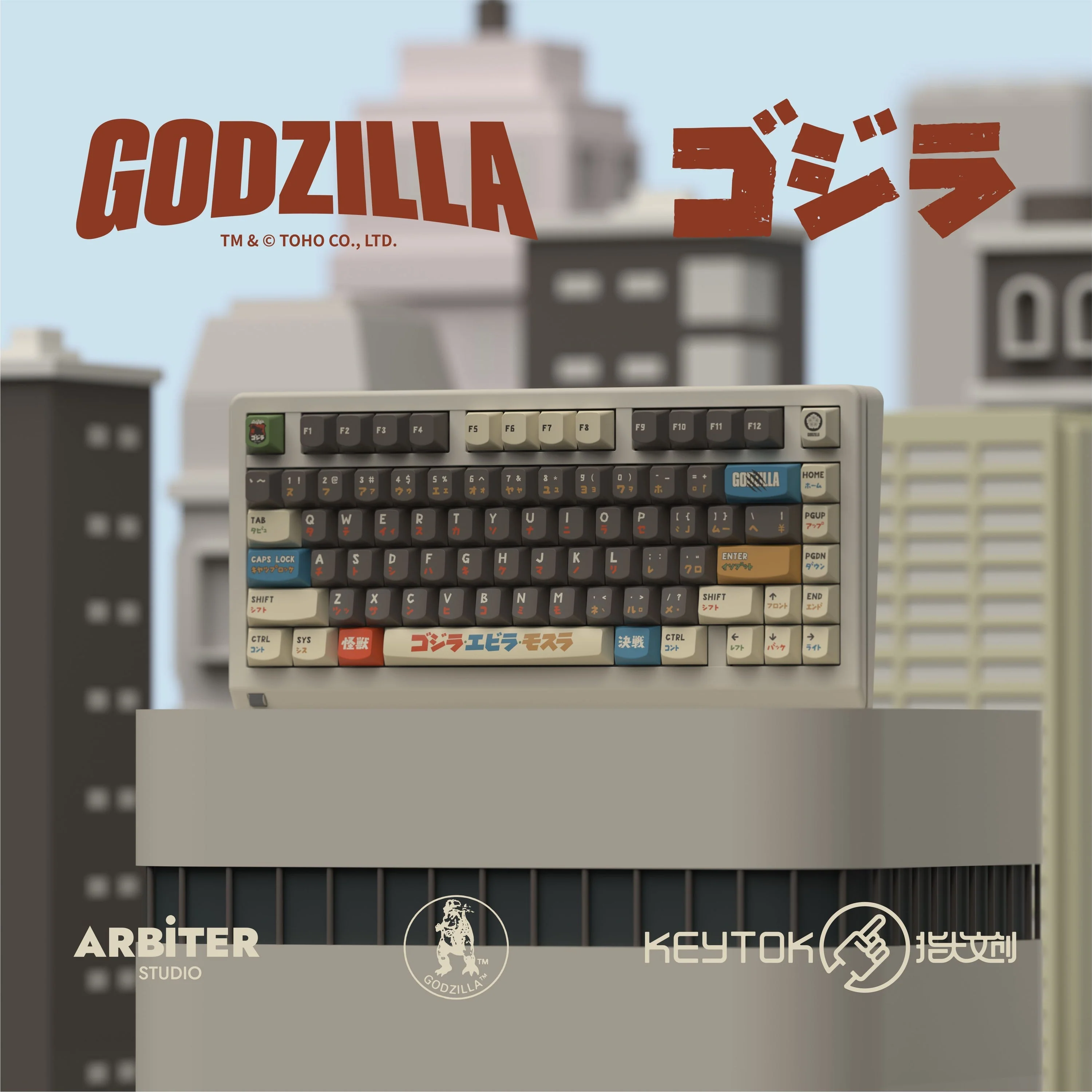 Keytok SMILE Profile Black Classic Godzilla Dye-Sub PBT Keyaps 173pcs / Set - Image 7