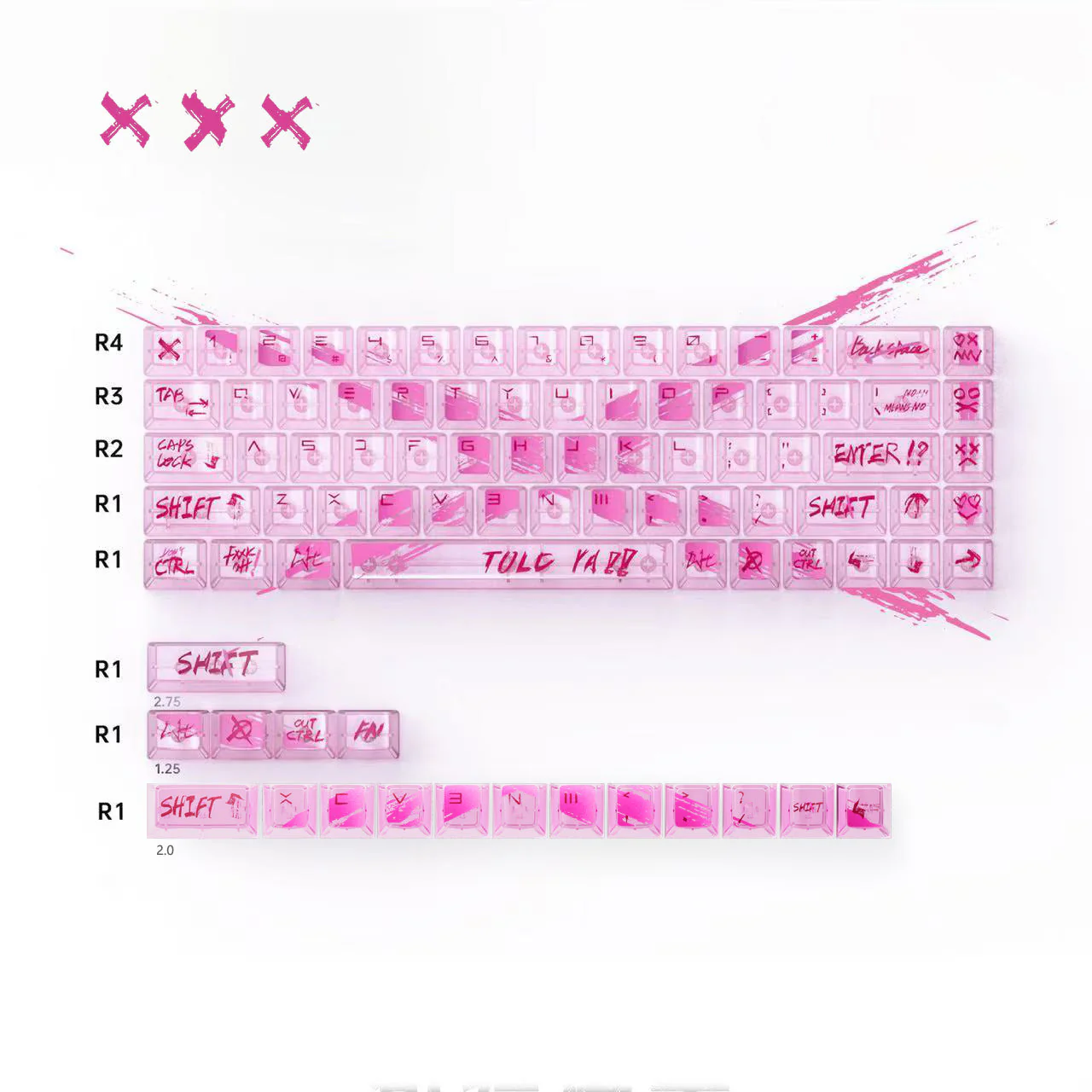 Keytok XXX Cherry Profile PC Keycaps 73pcs/ Set - Image 3