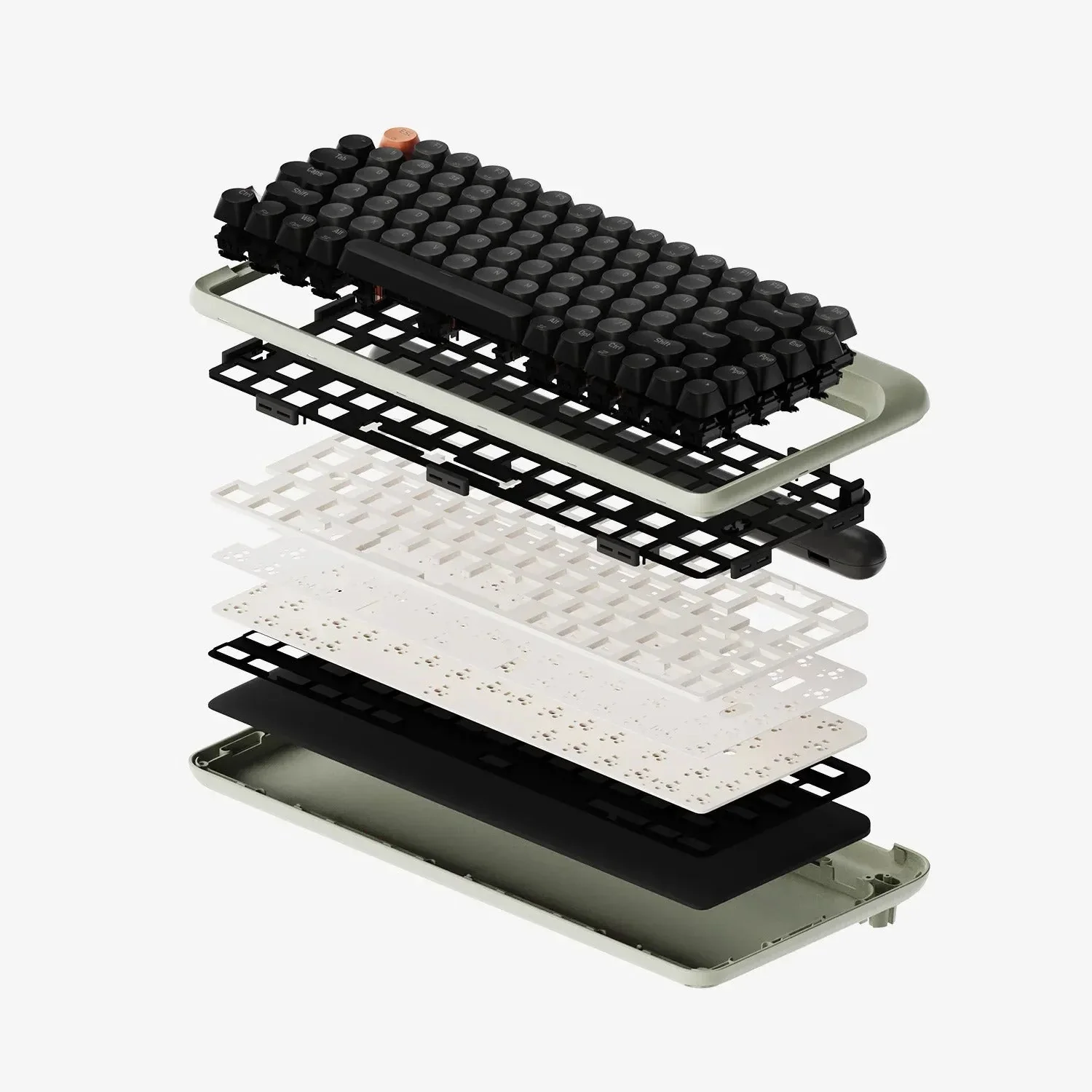 Lofree 1970s Tri-mode Hot-Swap Retro Wireless Mechanical Keyboard (Olive) - Image 2