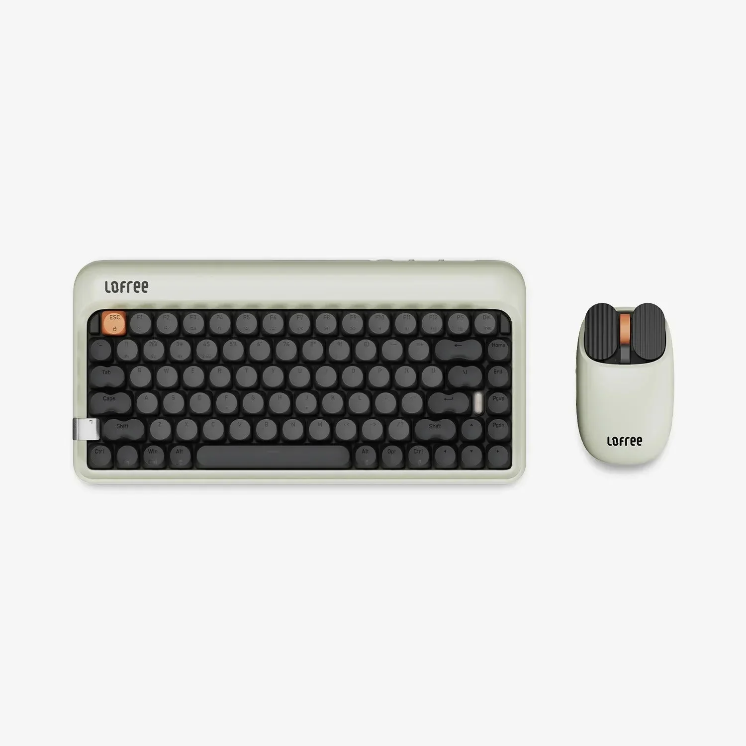 Lofree 1970s Tri-mode Hot-Swap Retro Wireless Mechanical Keyboard (Olive) - Image 9