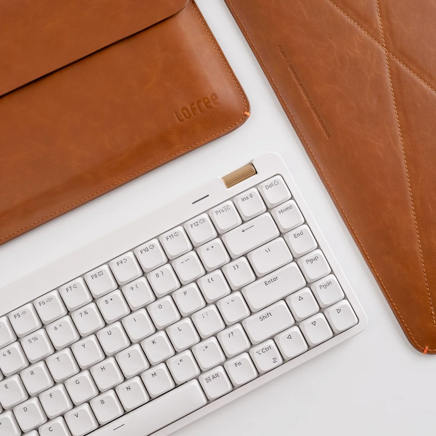 Lofree Keyboard Sleeve for Flow84 PU Leather - Brown - Image 9