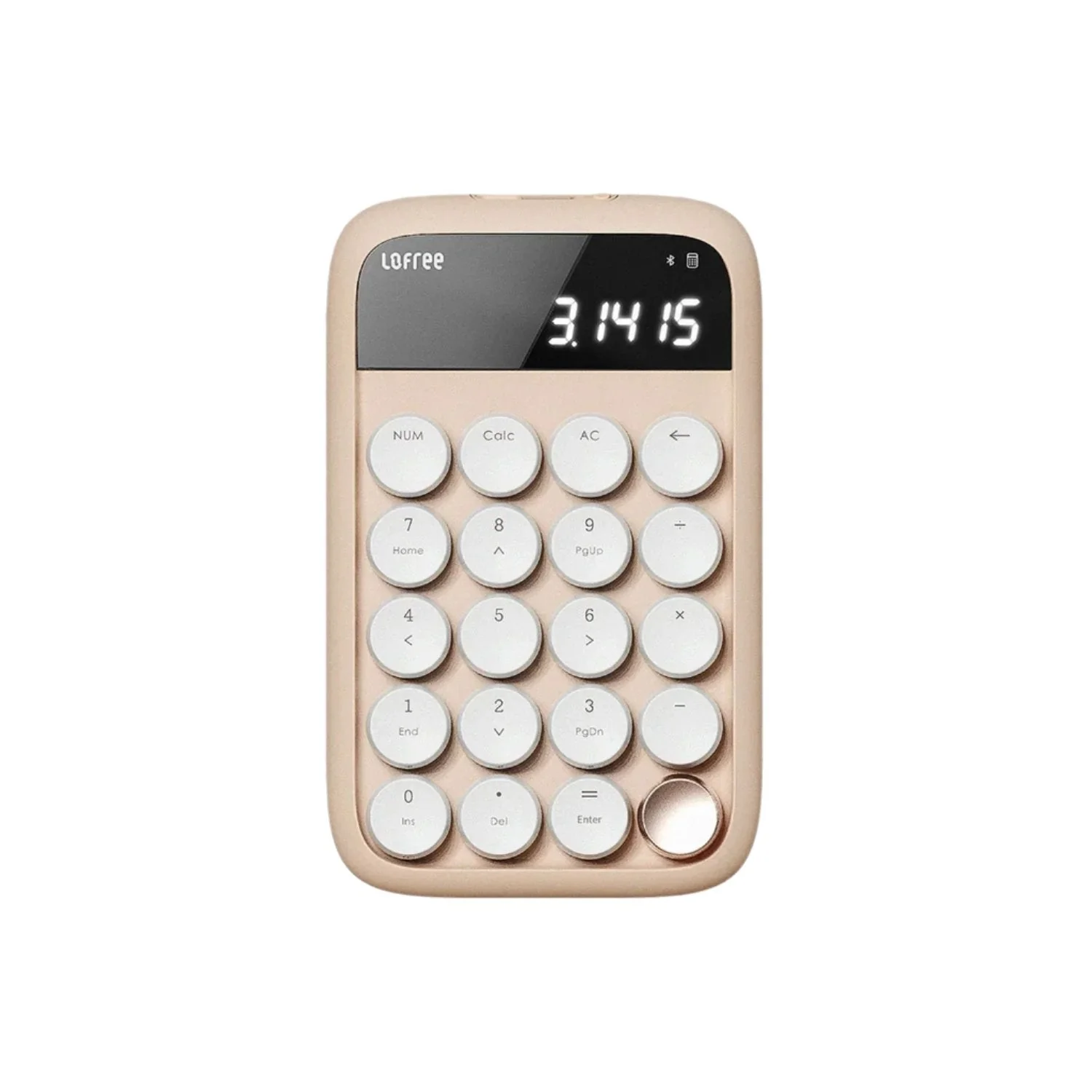 Lofree Bluetooth Dual-Mode Number Pad & Calculator (Blue Switch) - Milk Tea - Image 3