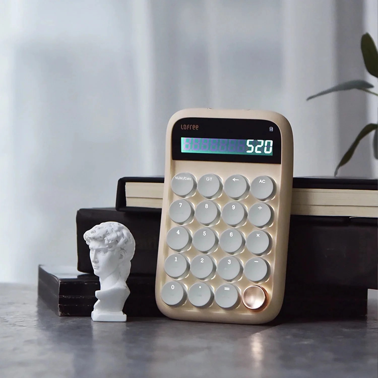 Lofree Bluetooth Dual-Mode Number Pad & Calculator (Blue Switch) - Milk Tea - Image 5
