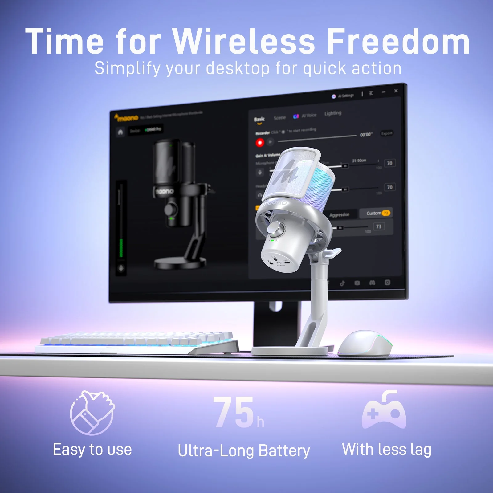 MAONO DM40 Pro USB/Wireless Gaming Desktop Microphone - Image 13