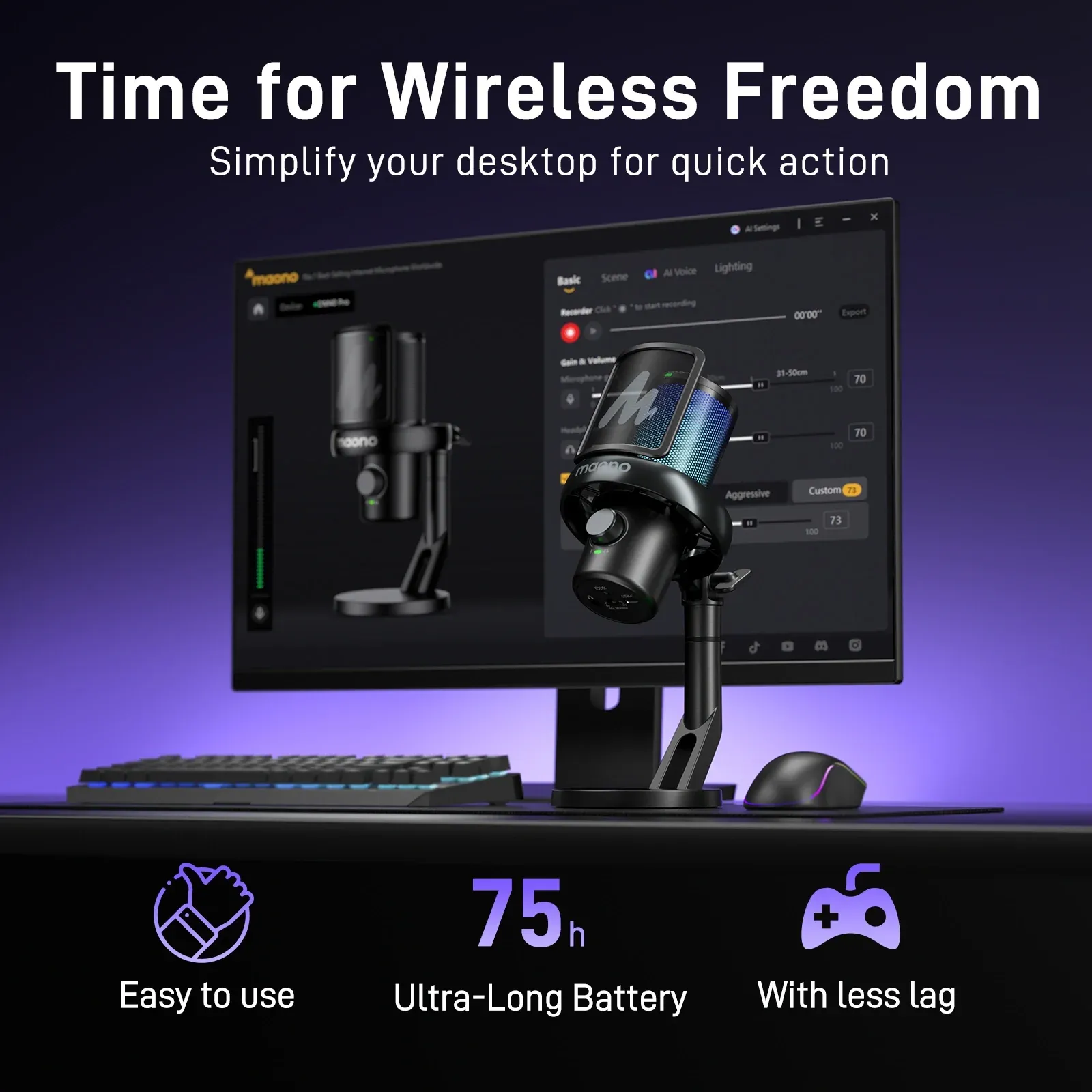 MAONO DM40 Pro USB/Wireless Gaming Desktop Microphone - Image 6