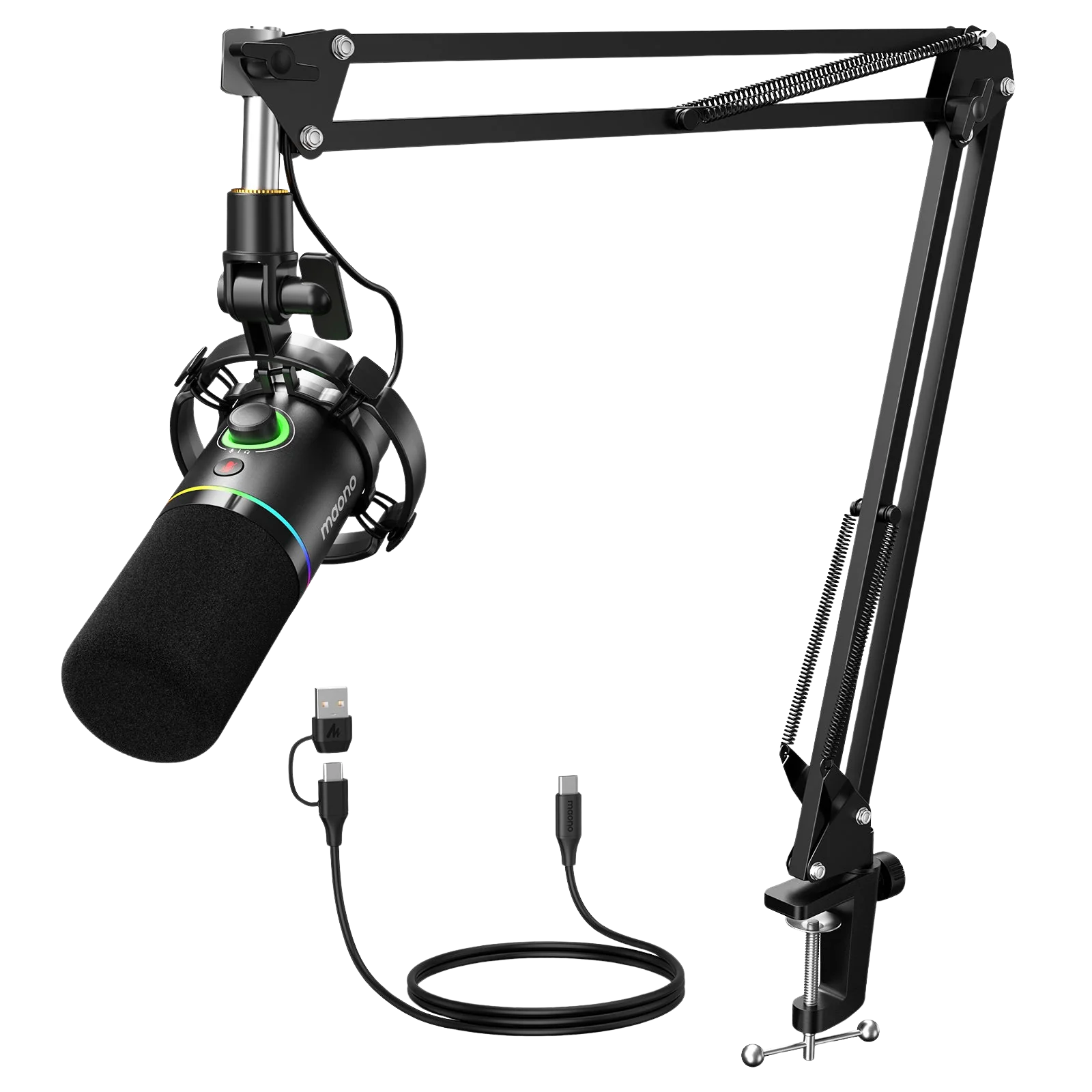 MAONO PD200XS USB/XLR Dynamic Microphone Set with Boom Arm