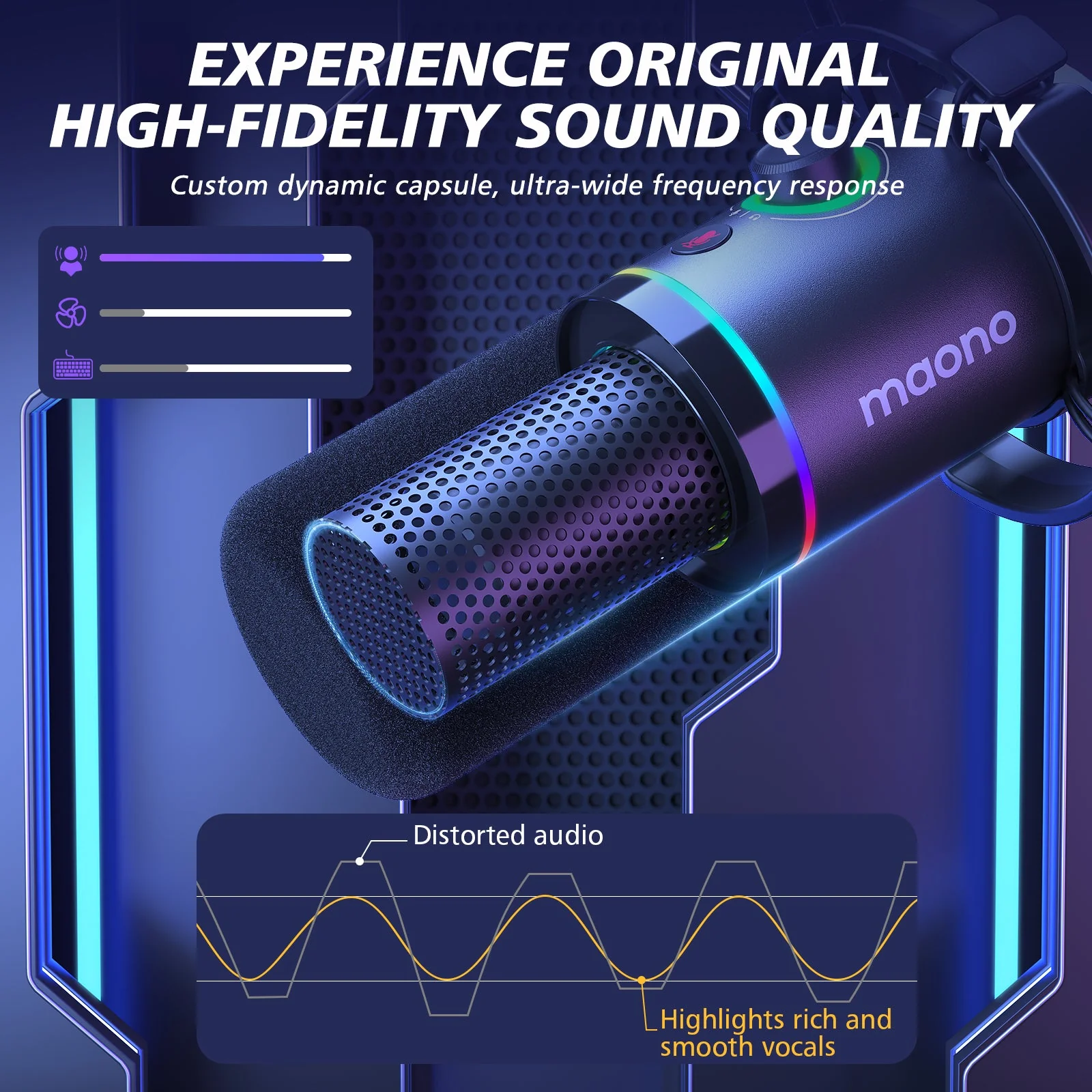 MAONO PD200XS USB/XLR Dynamic Microphone Set with Boom Arm - Image 5
