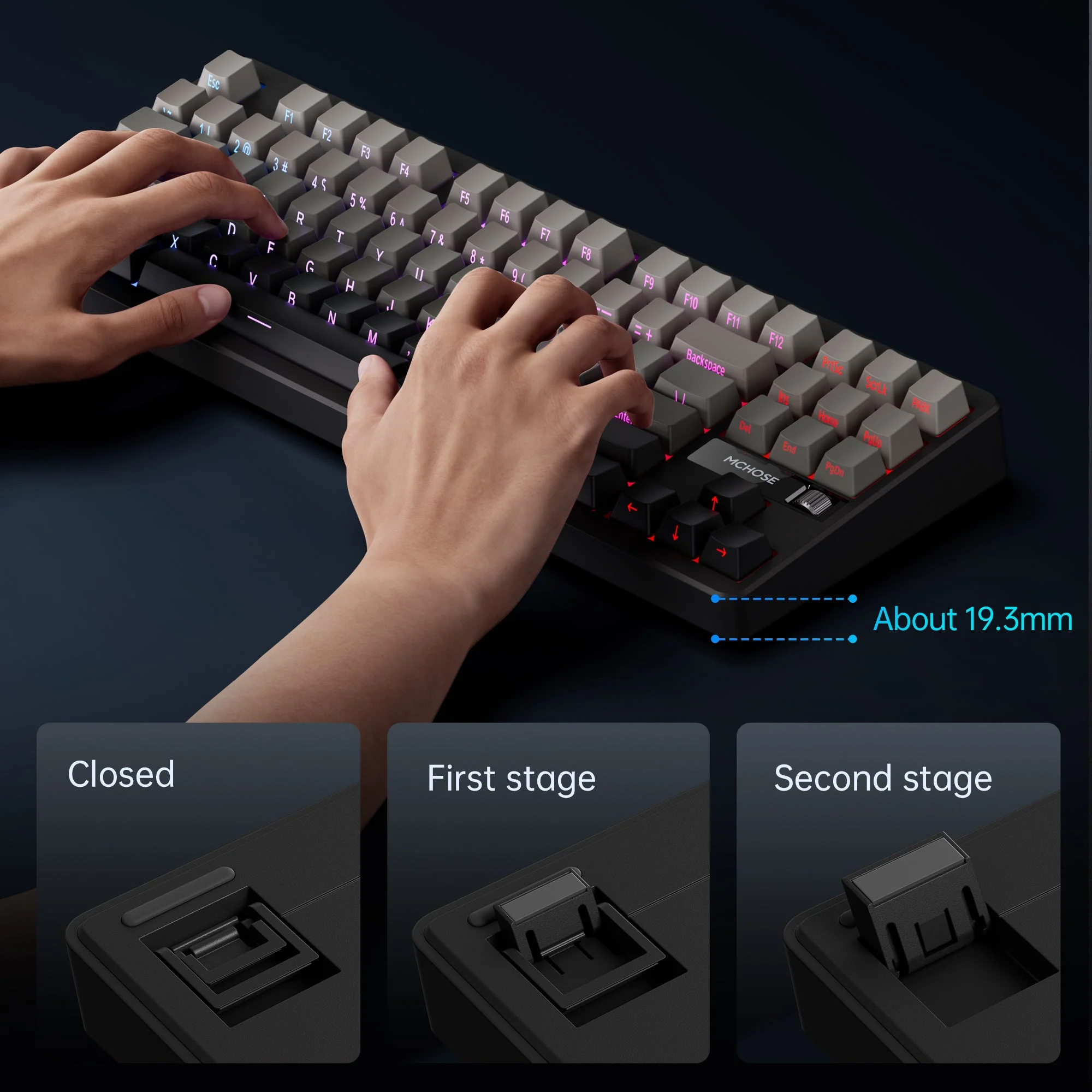 MCHOSE G87 Wireless Gasket Mount Custom Mechanical Keyboard - Image 9
