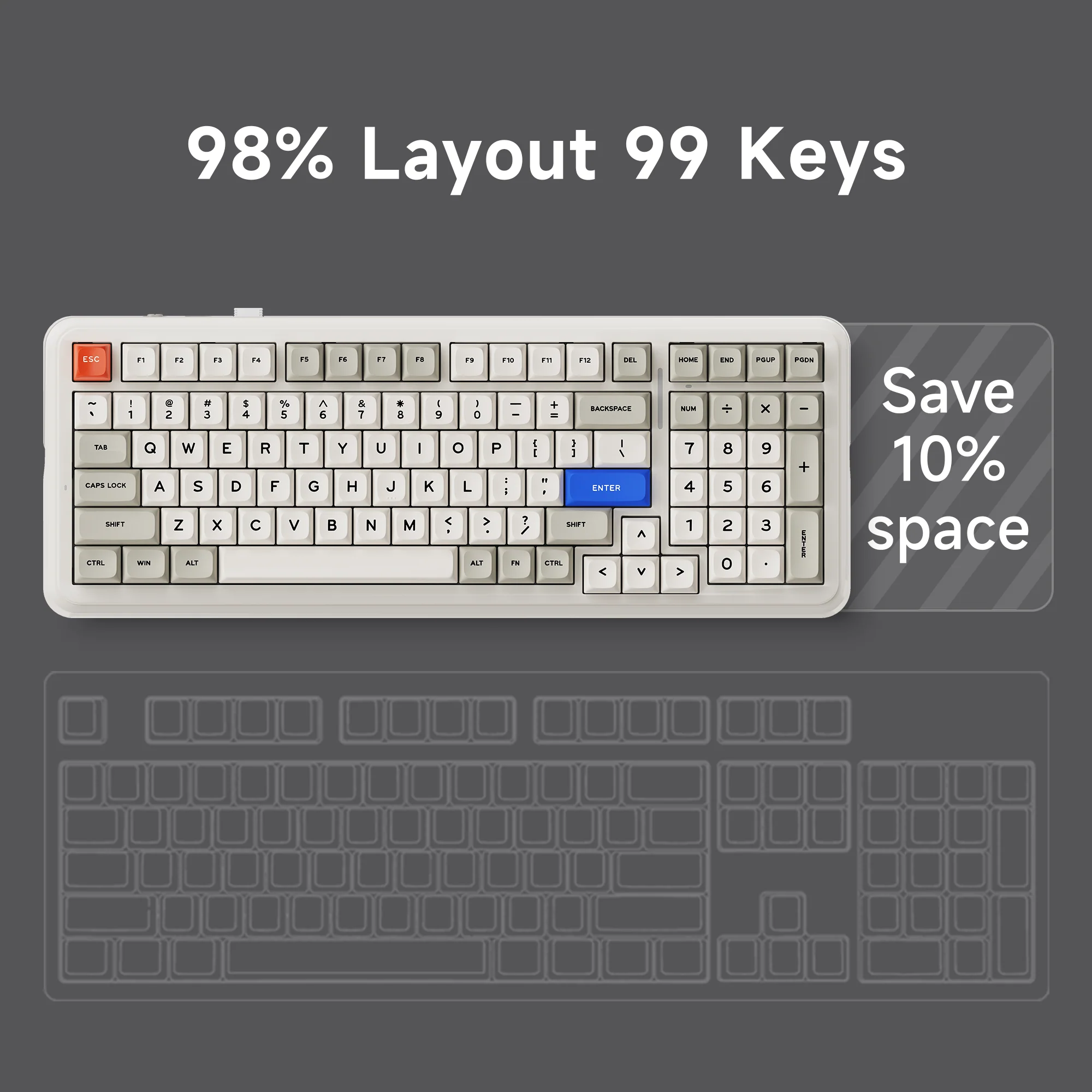 MCHOSE K99 V2 98% Hot-Swap Wireless Mechanical Keyboard - Image 14