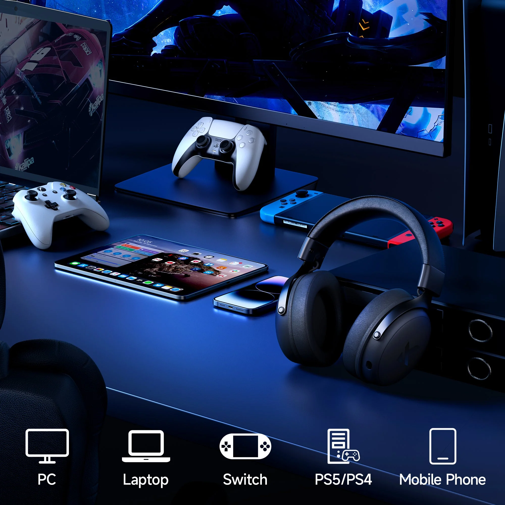 MCHOSE V9 Pro Wireless Gaming Headset with Noise Canceling Microphone - Image 4