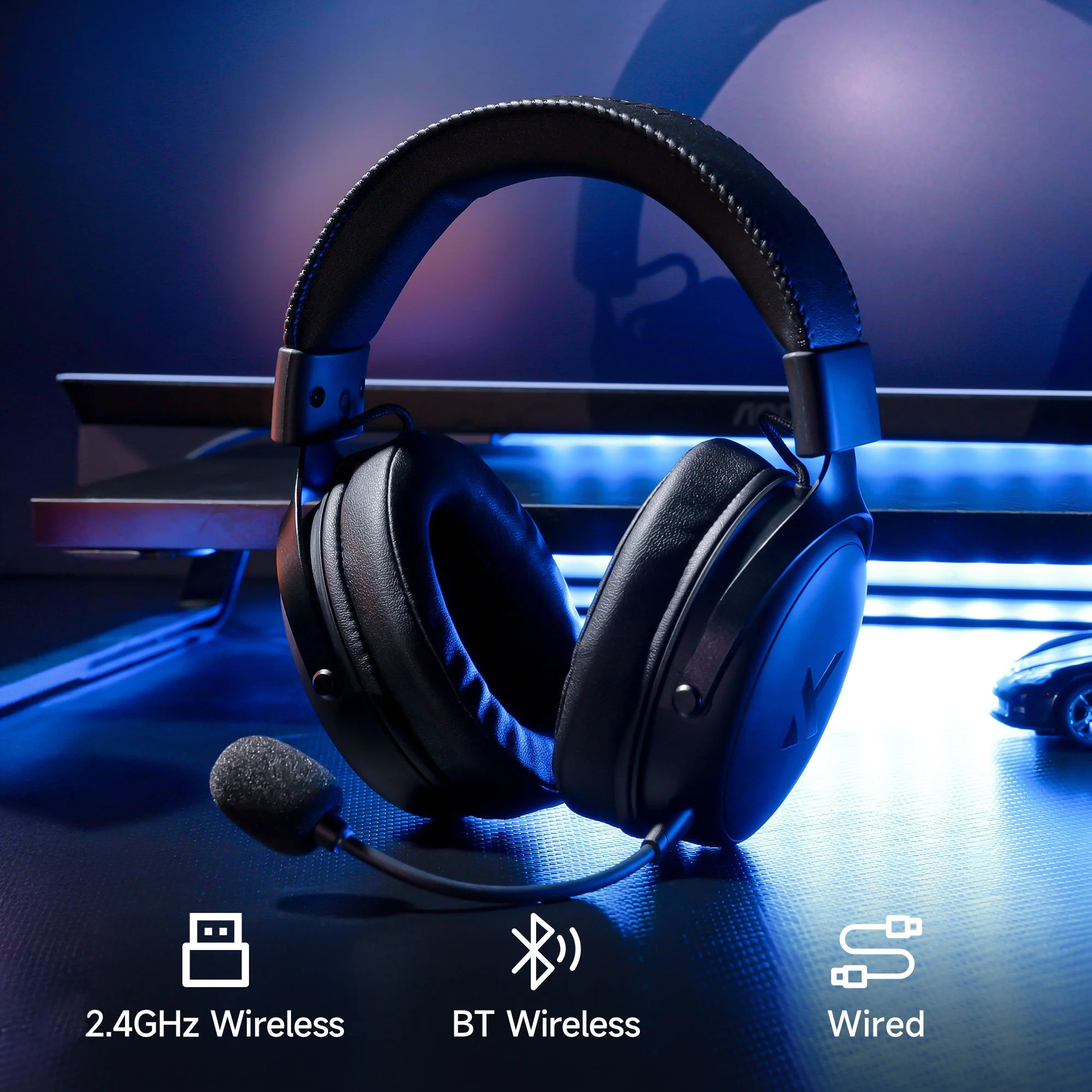MCHOSE V9 Pro Wireless Gaming Headset with Noise Canceling Microphone - Image 7