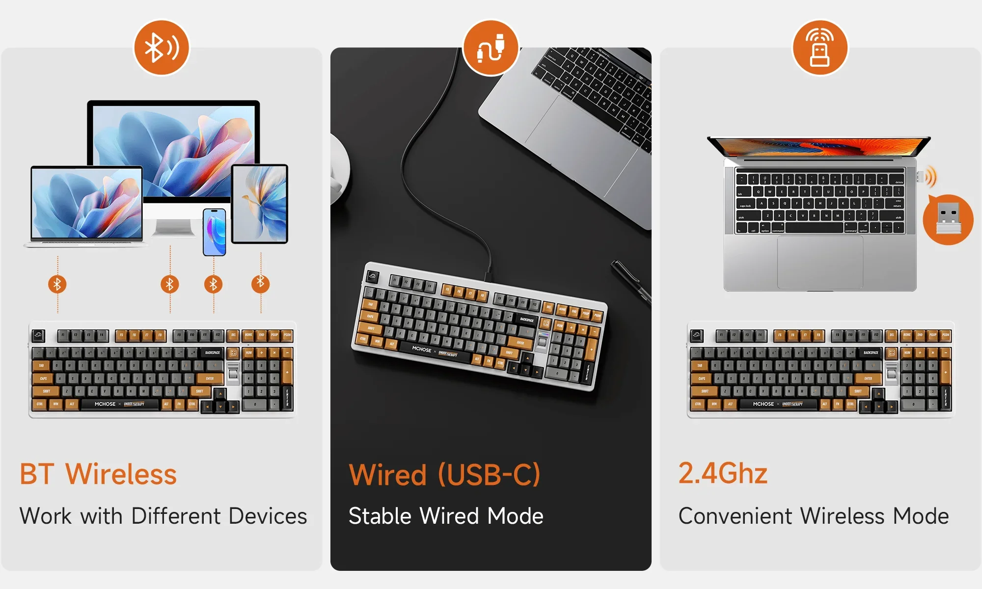 MCHOSE x Unbox Therapy UT98 Mechanical Wireless Silent Keyboard - Image 5
