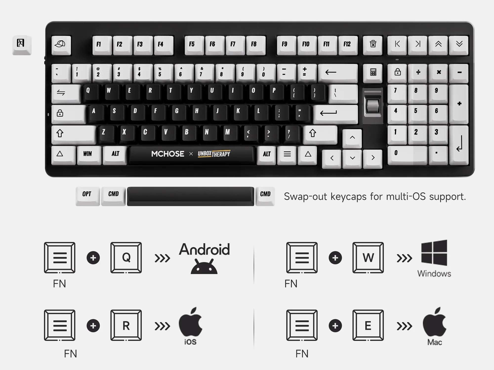 MCHOSE x Unbox Therapy UT98 Mechanical Wireless Silent Keyboard - Image 9
