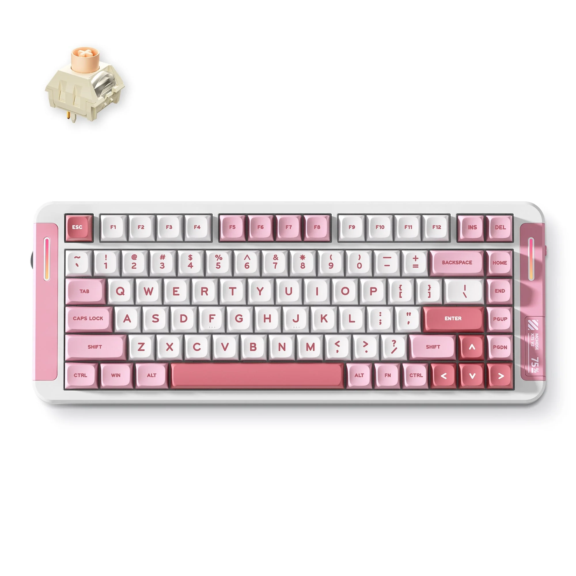 MCHOSE X75 V2 Gasket Mount 75% Layout Hot-Swap Wireless Mechanical Keyboard - Image 14
