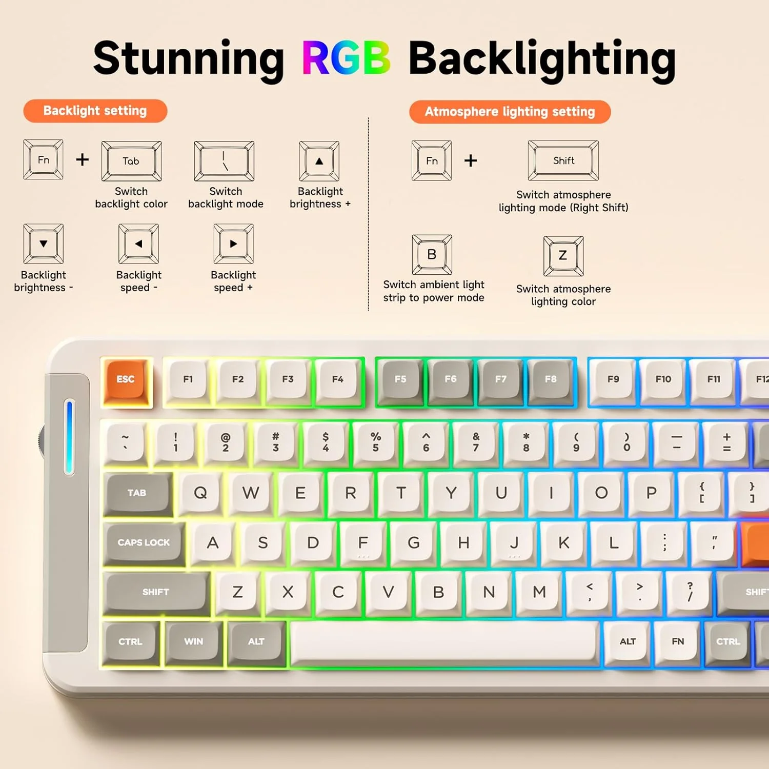 MCHOSE X75 V2 Gasket Mount 75% Layout Hot-Swap Wireless Mechanical Keyboard - Image 6