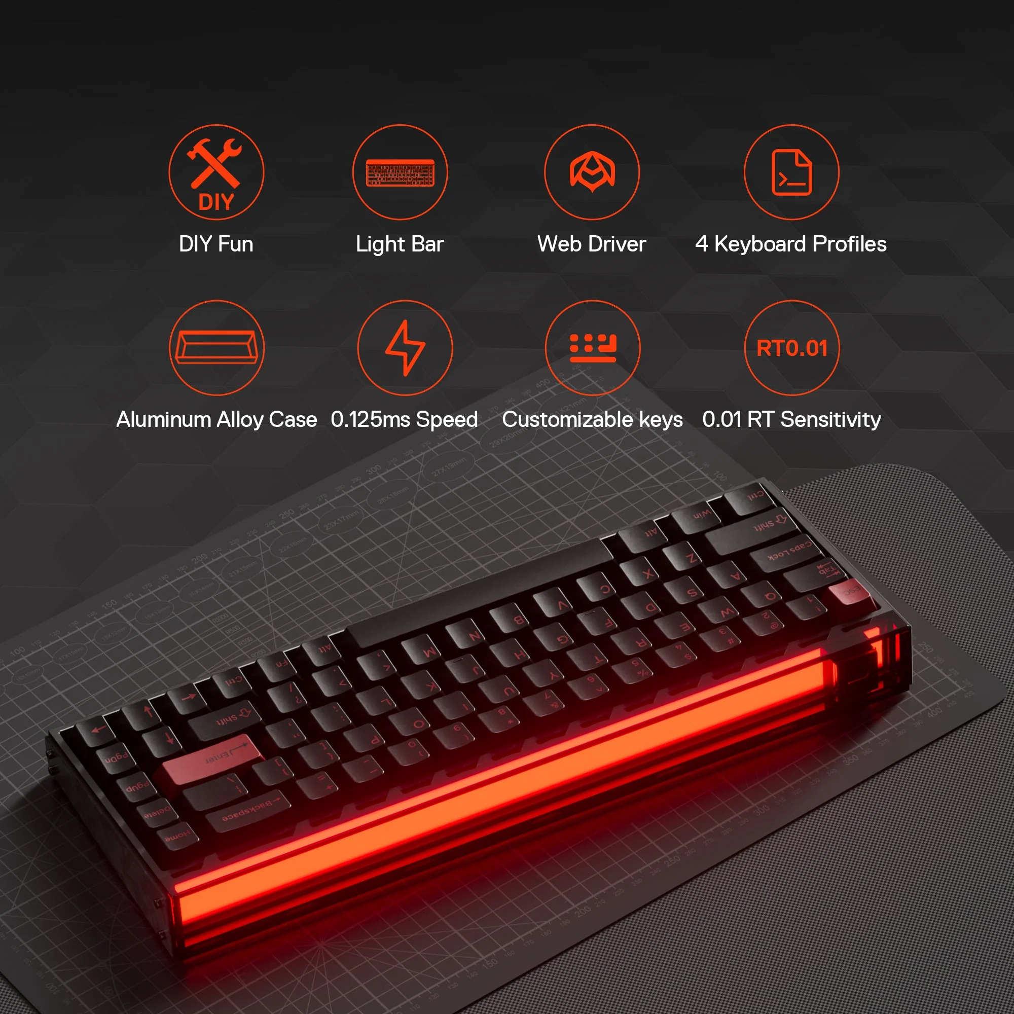 MelGeek MADE68 Ultra Aluminum Custom Gaming Magnetic HE Keyboard - Image 6