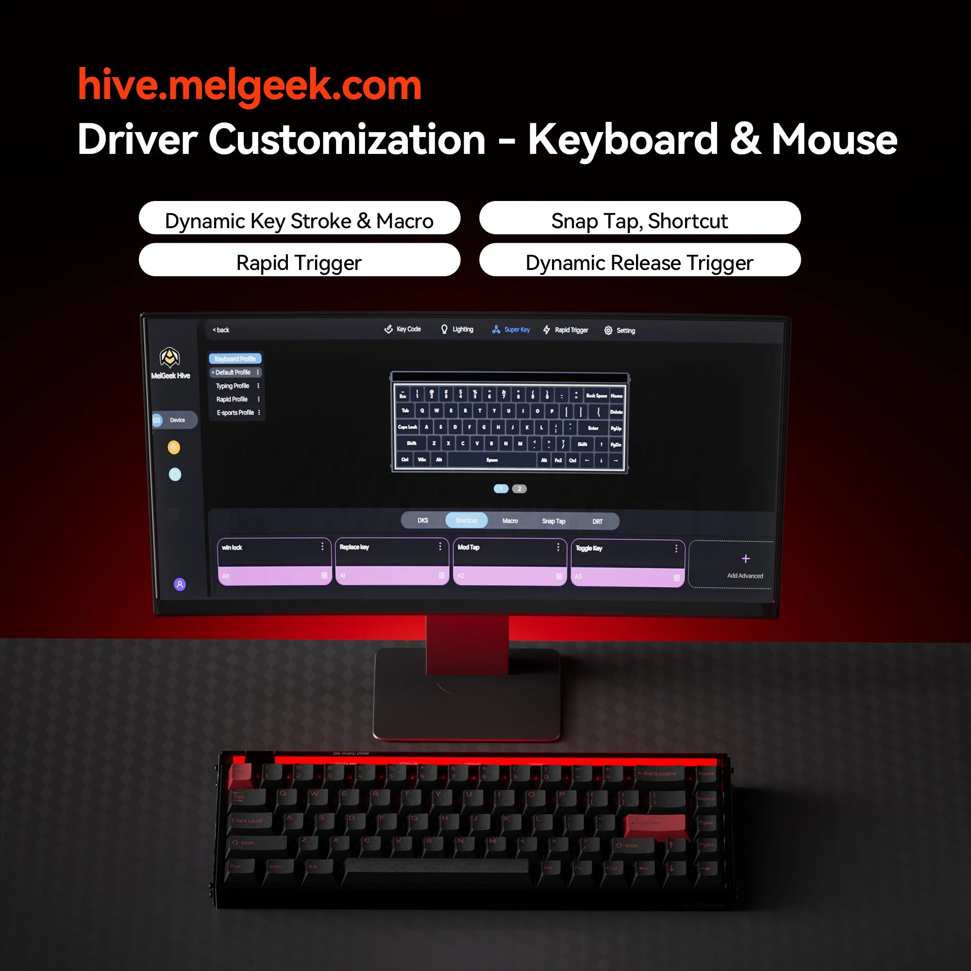 MelGeek MADE68 Ultra Aluminum Custom Gaming Magnetic HE Keyboard - Image 9