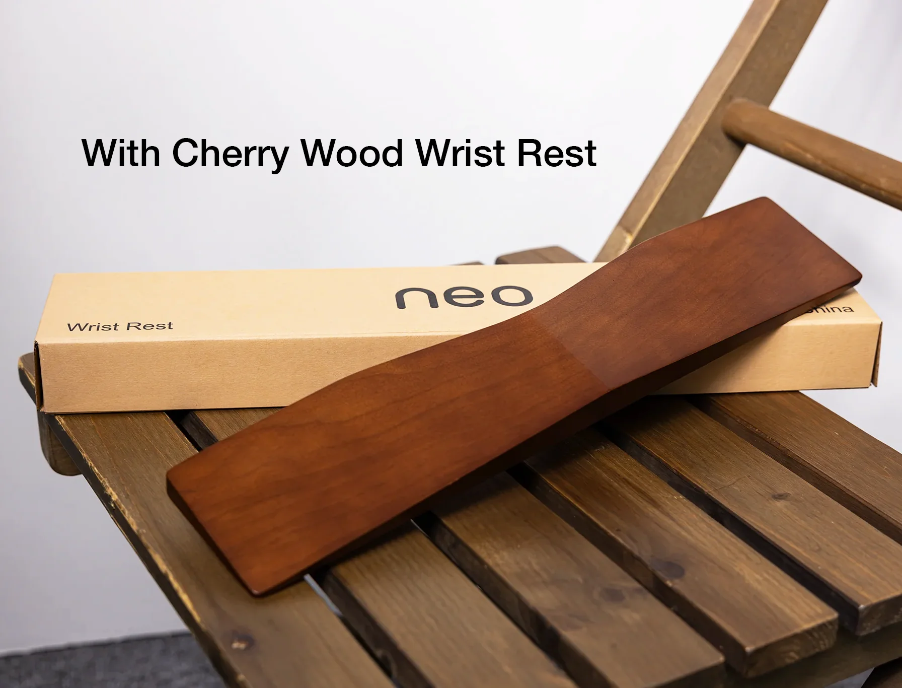 Neo Studio Neo Ergo Custom Ergonomic Mechanical Keyboard with Cherry Wood Wrist Rest - Image 6