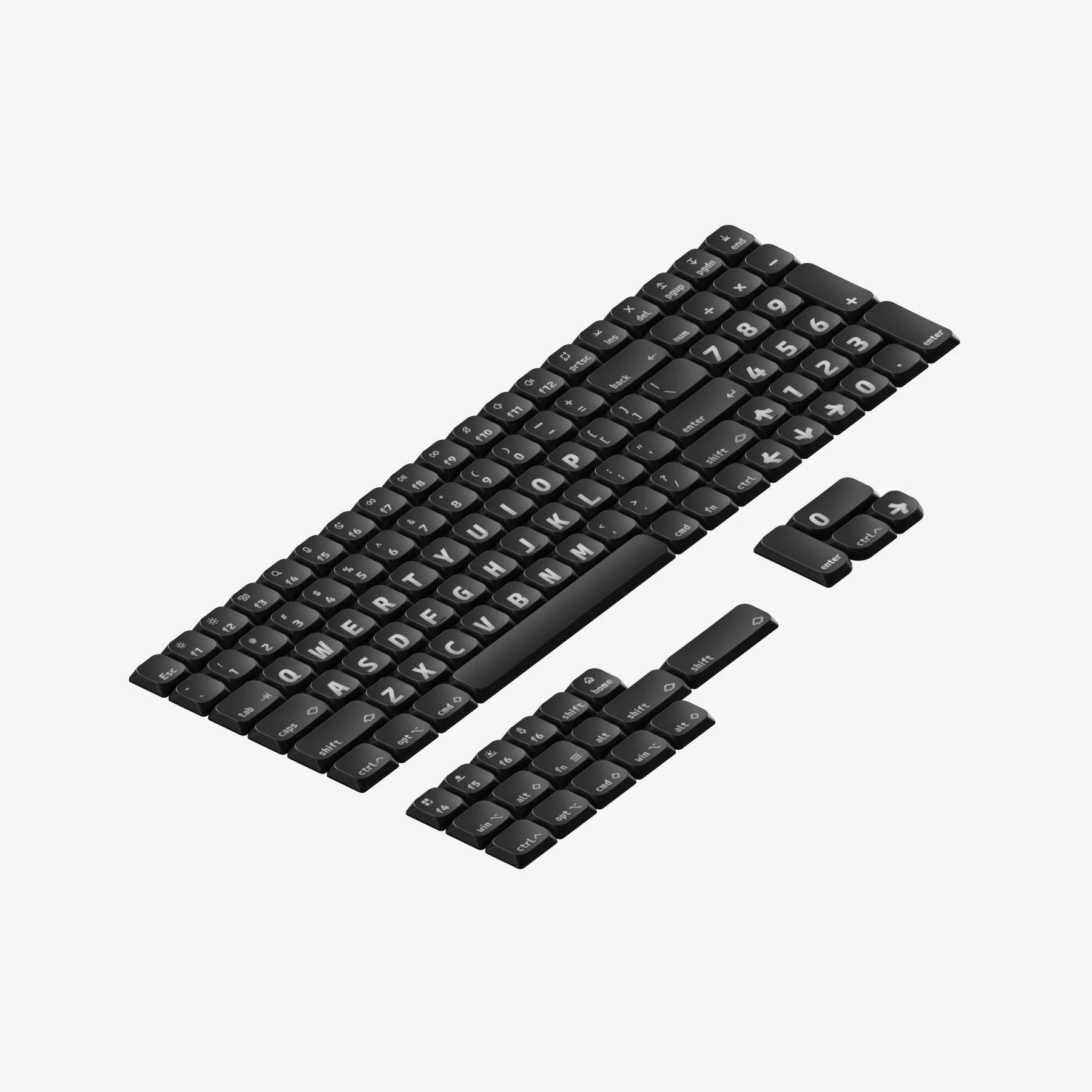 NuPhy Low-Profile Canopus Shine-through nSA Keycaps - 121 keys(Black) - Image 2