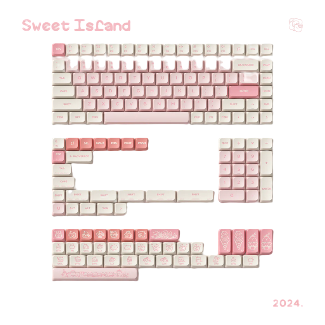 NuPhy Low-Profile Sweet Island nSA Dye-sub PBT Keycaps - 159 keys
