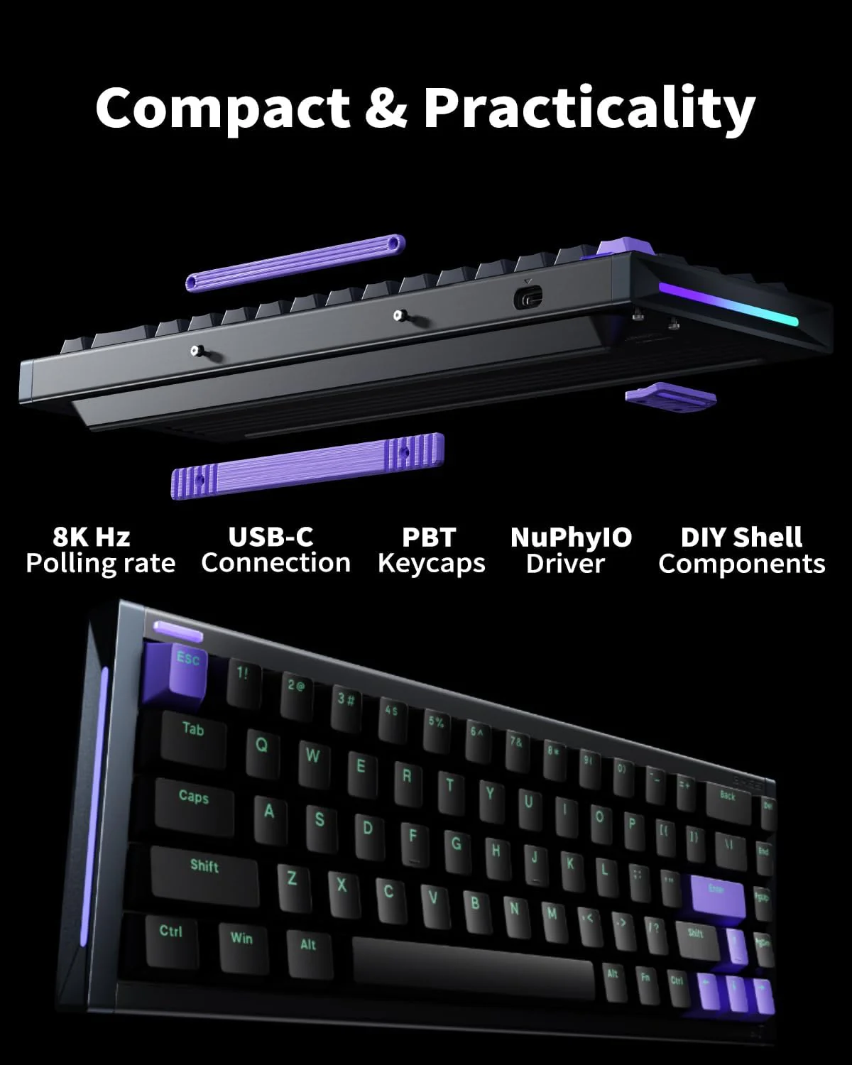 NuPhy X BH65 Magnetic Switch 8K Wired Aluminium Gaming Keyboard - Image 5